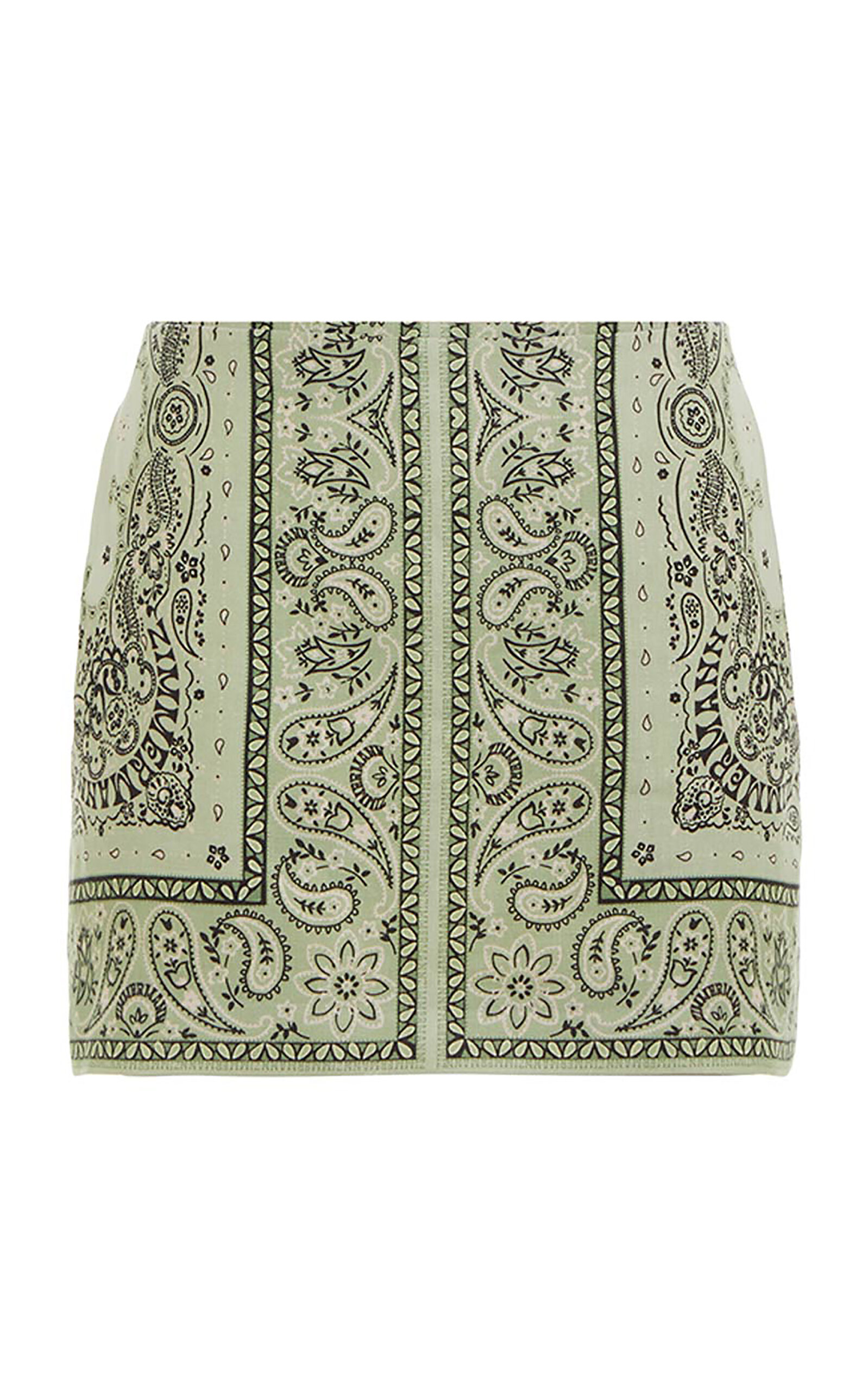 Shop Zimmermann Matchmaker Bandana Linen Micro Skirt In Multi