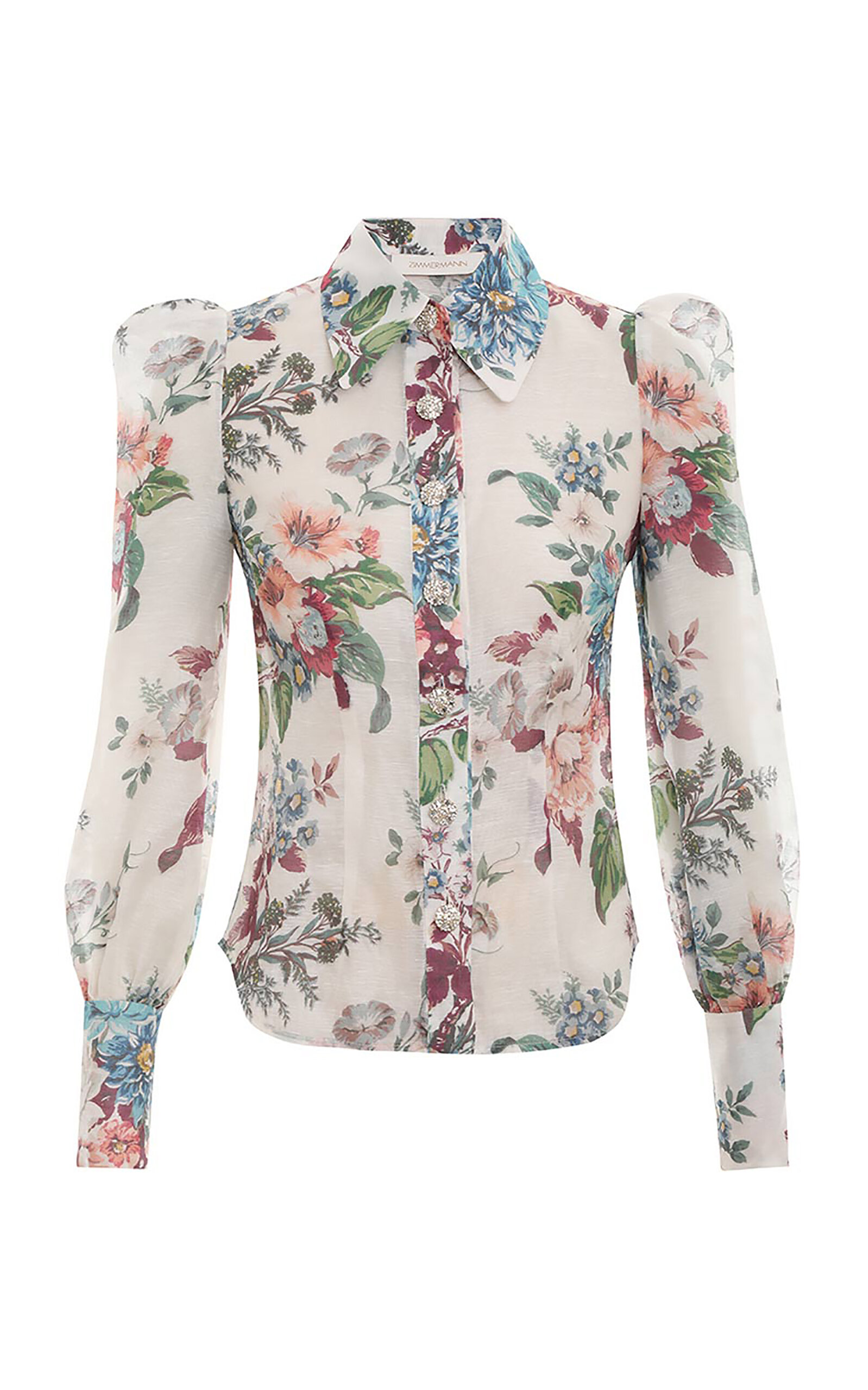 Shop Zimmermann Matchmaker Floral Linen-silk Shirt In Print