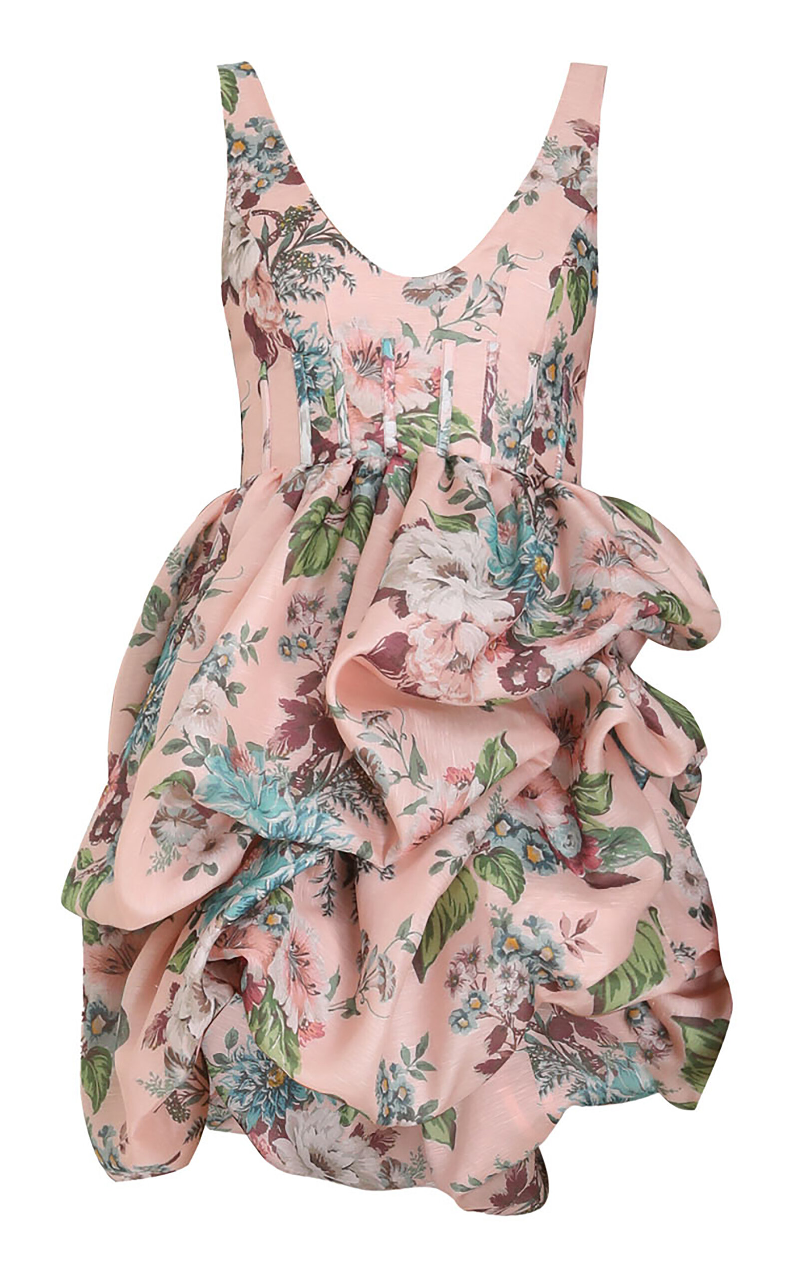 Zimmermann Matchmaker Floral Linen And Silk Minidress In Print