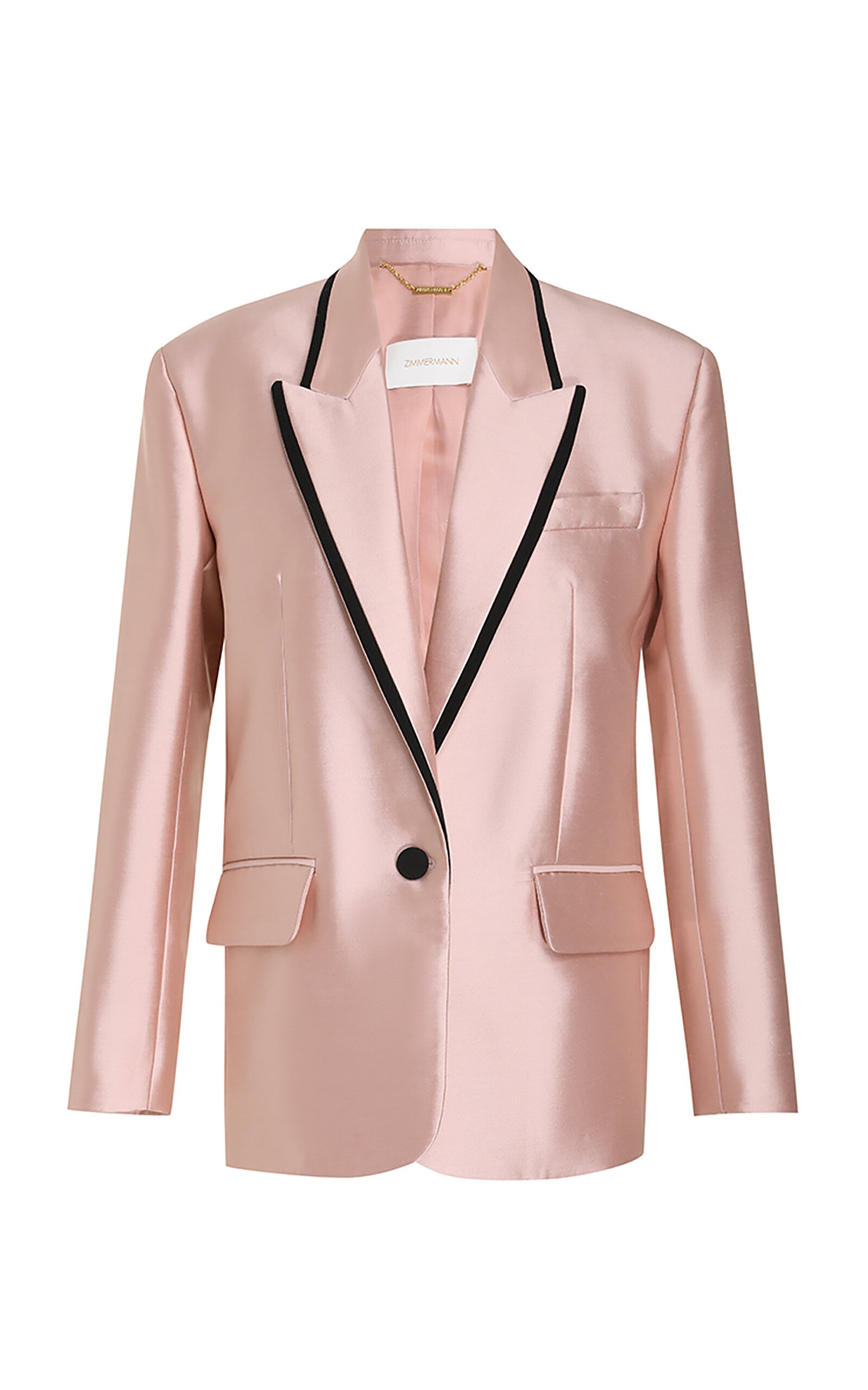 Zimmermann Matchmaker Wool-silk Tuxedo Jacket In Pink