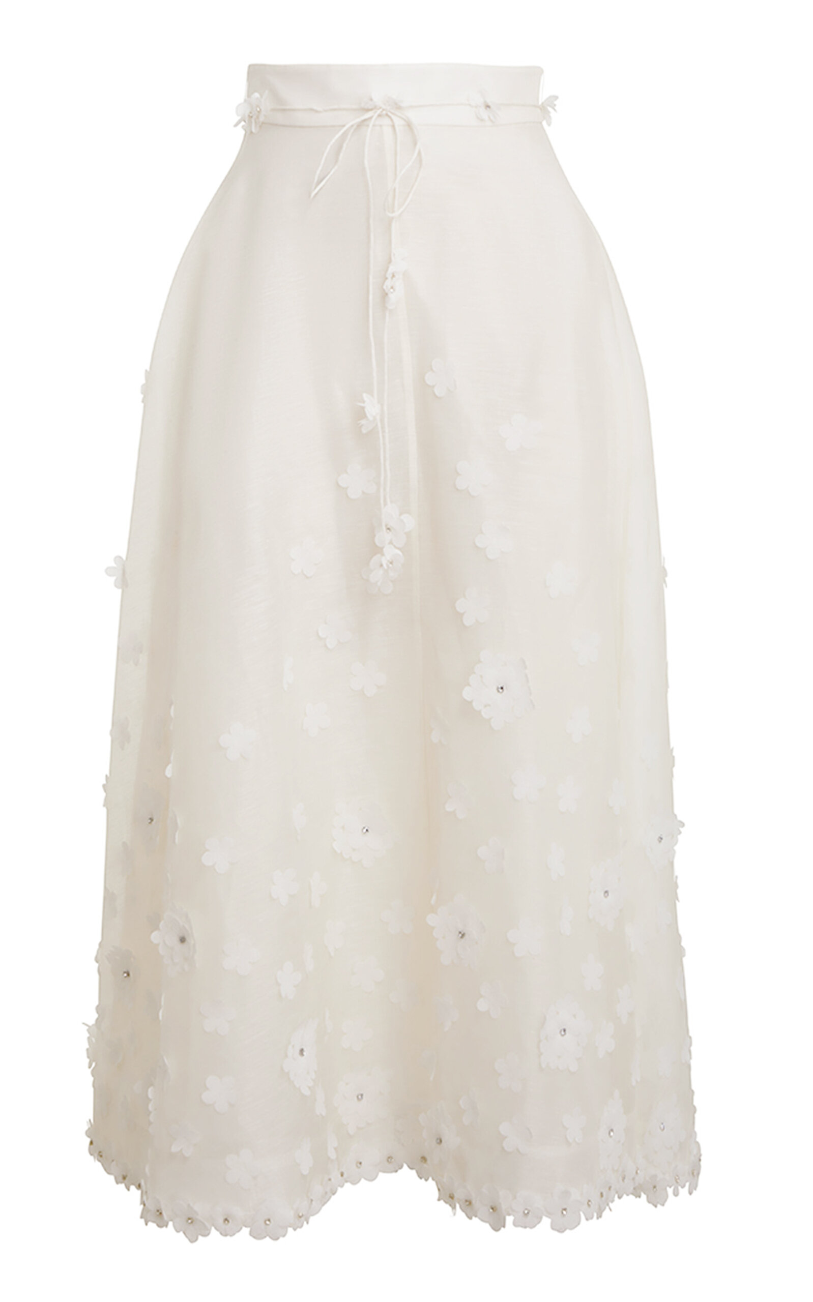 Shop Zimmermann Matchmaker Lift Off Linen-silk Midi Skirt In Ivory