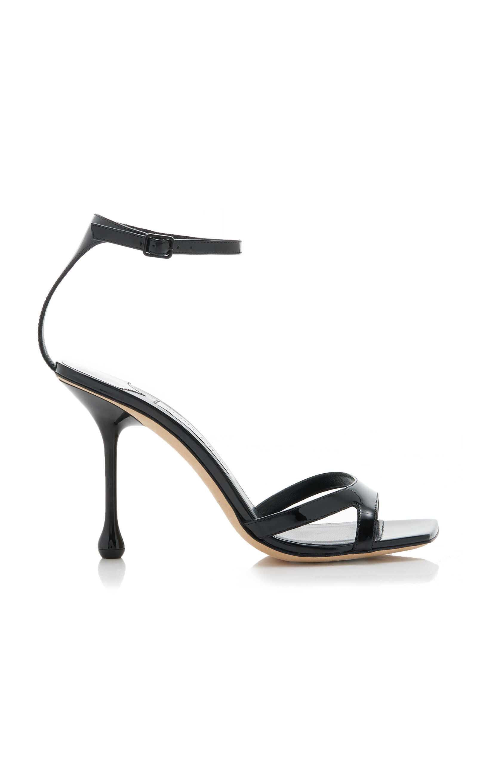 Shop Jimmy Choo Ixia Patent Leather Sandals In Black