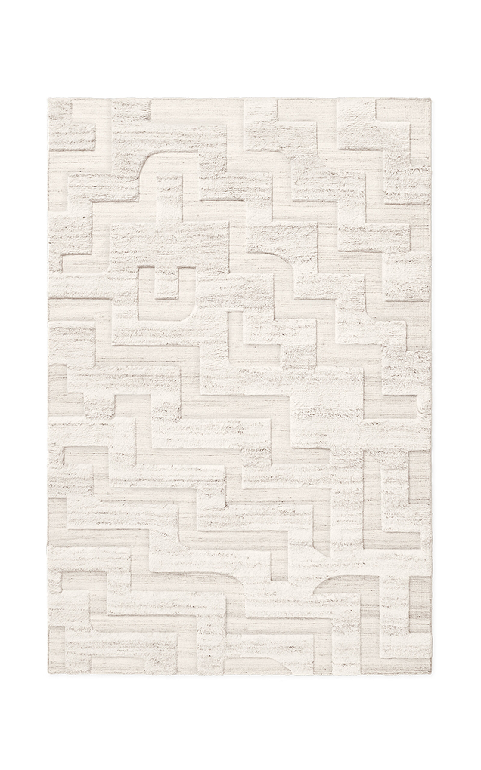 Nordic Knots Boho Shaggy Area Rug; 4' X 6' In Off-white