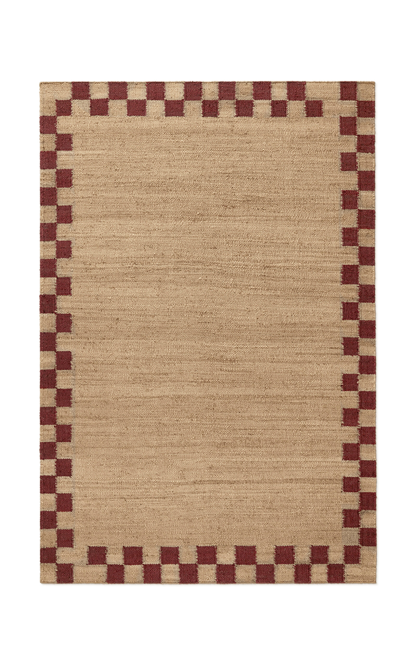 Nordic Knots Jute Border Area Rug; Size 6' X 9' In Red