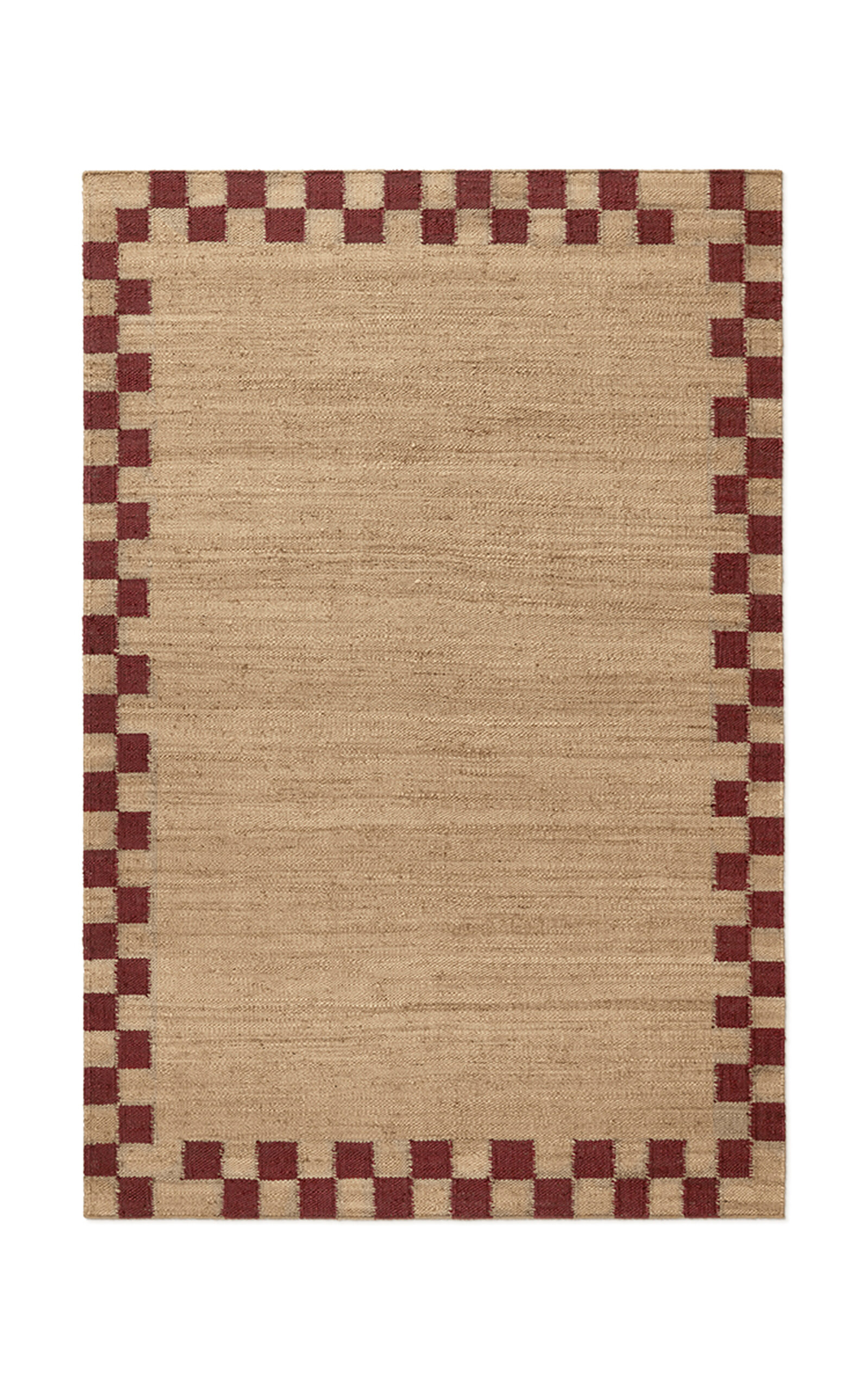 Nordic Knots Jute Border Area Rug; Size 6' X 9' - Red