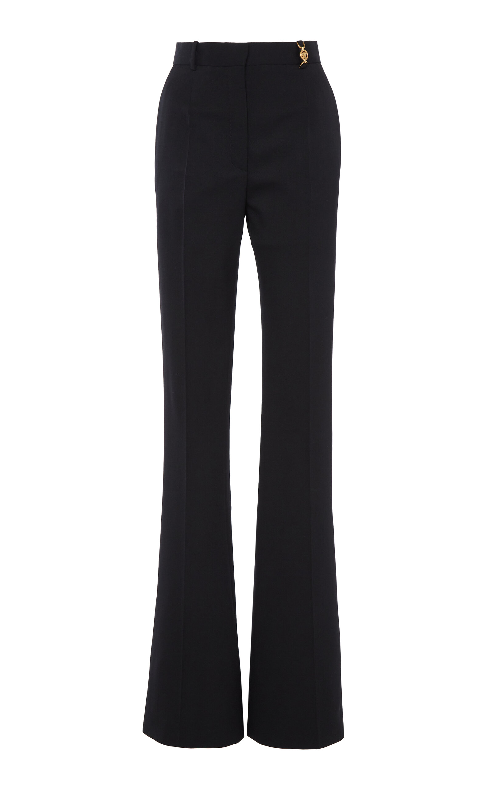 Versace Stretch Wool Flare Pants In Black