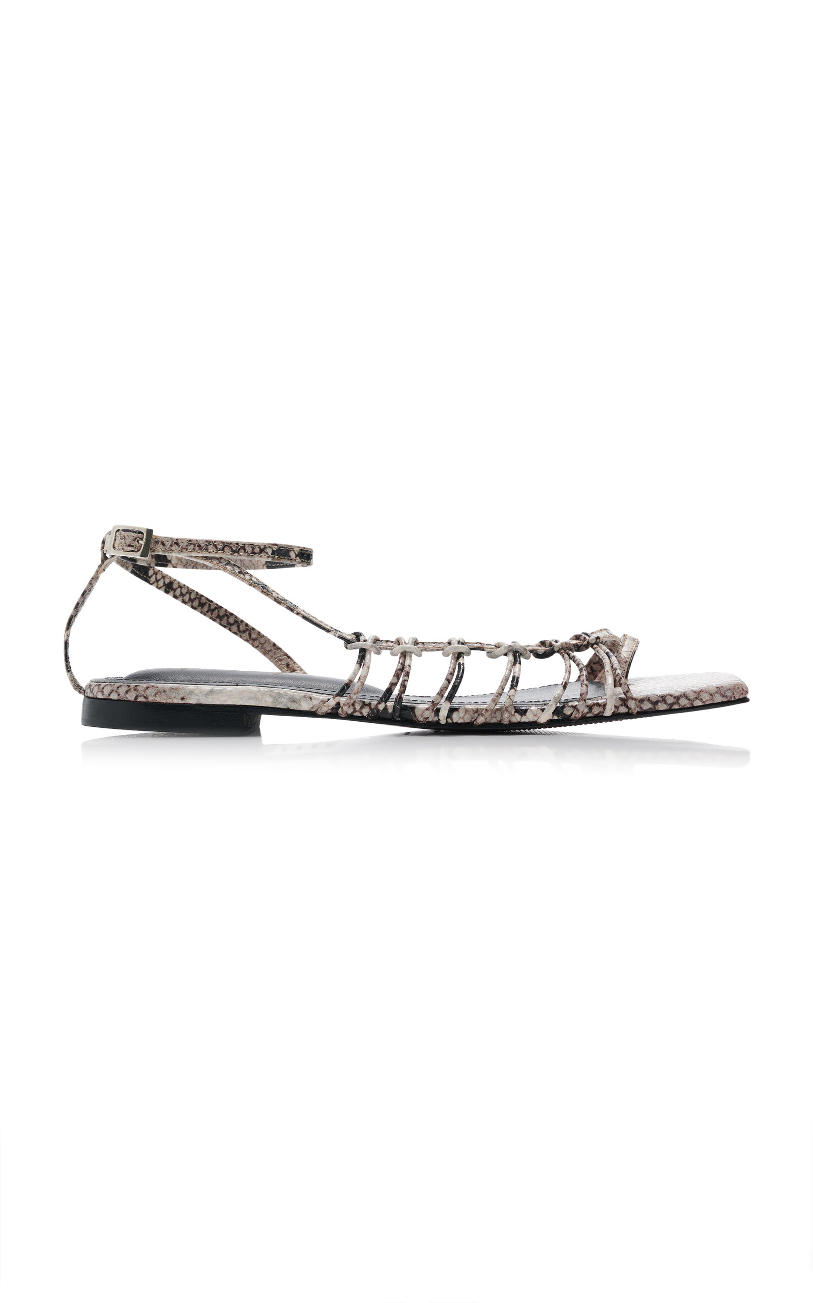 Moon Gazer Embossed Leather Sandals