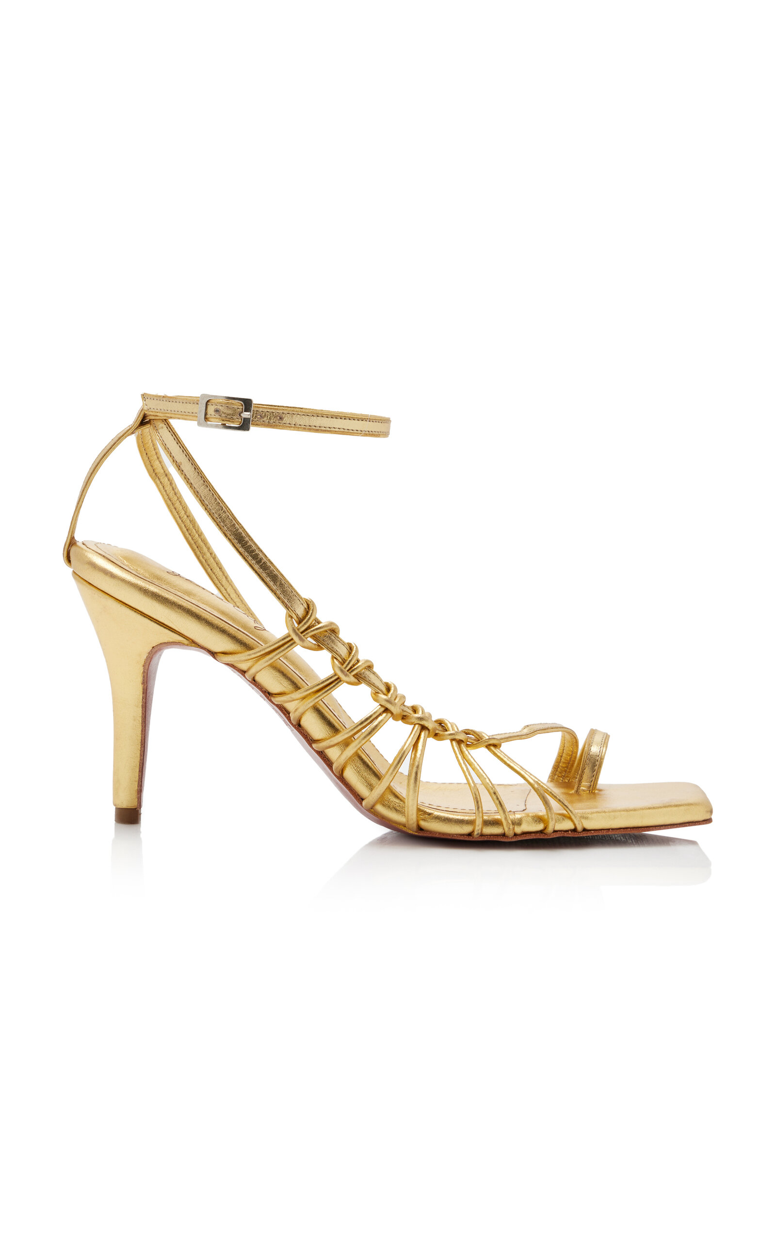 Johanna Ortiz Aventurera Nocturna Leather Sandals In Gold