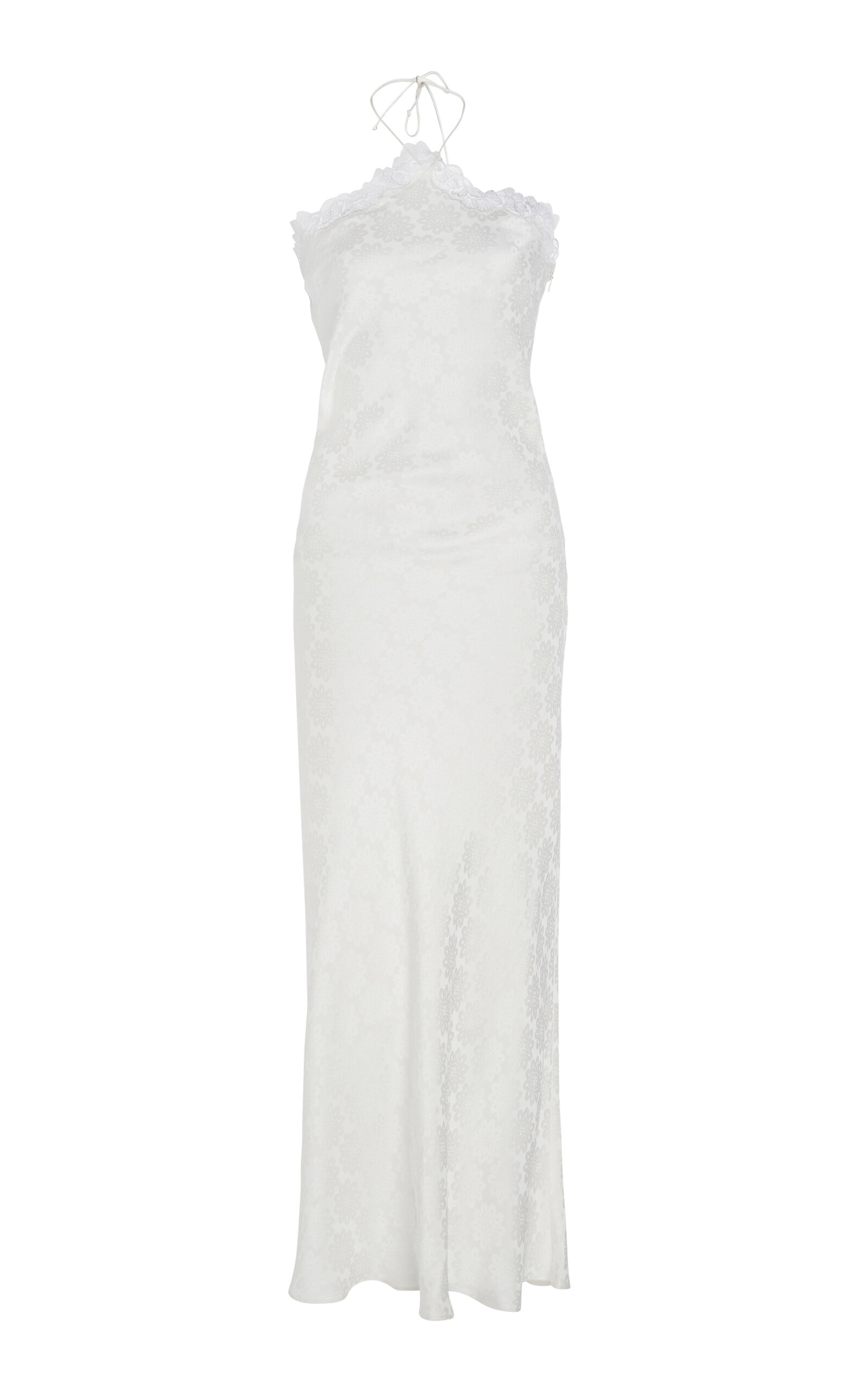 Stella Mccartney Lace trimmed Floral Jacquard Midi Dress In White