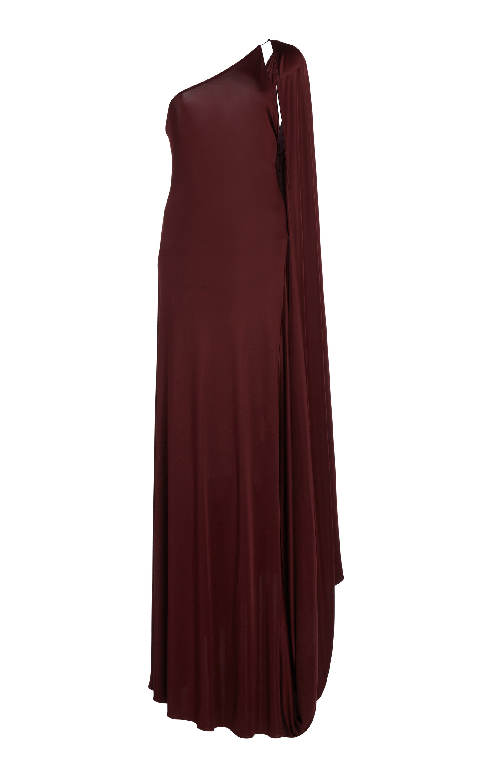 Stella Mccartney Draped Asymmetric Jersey Maxi Dress In Red