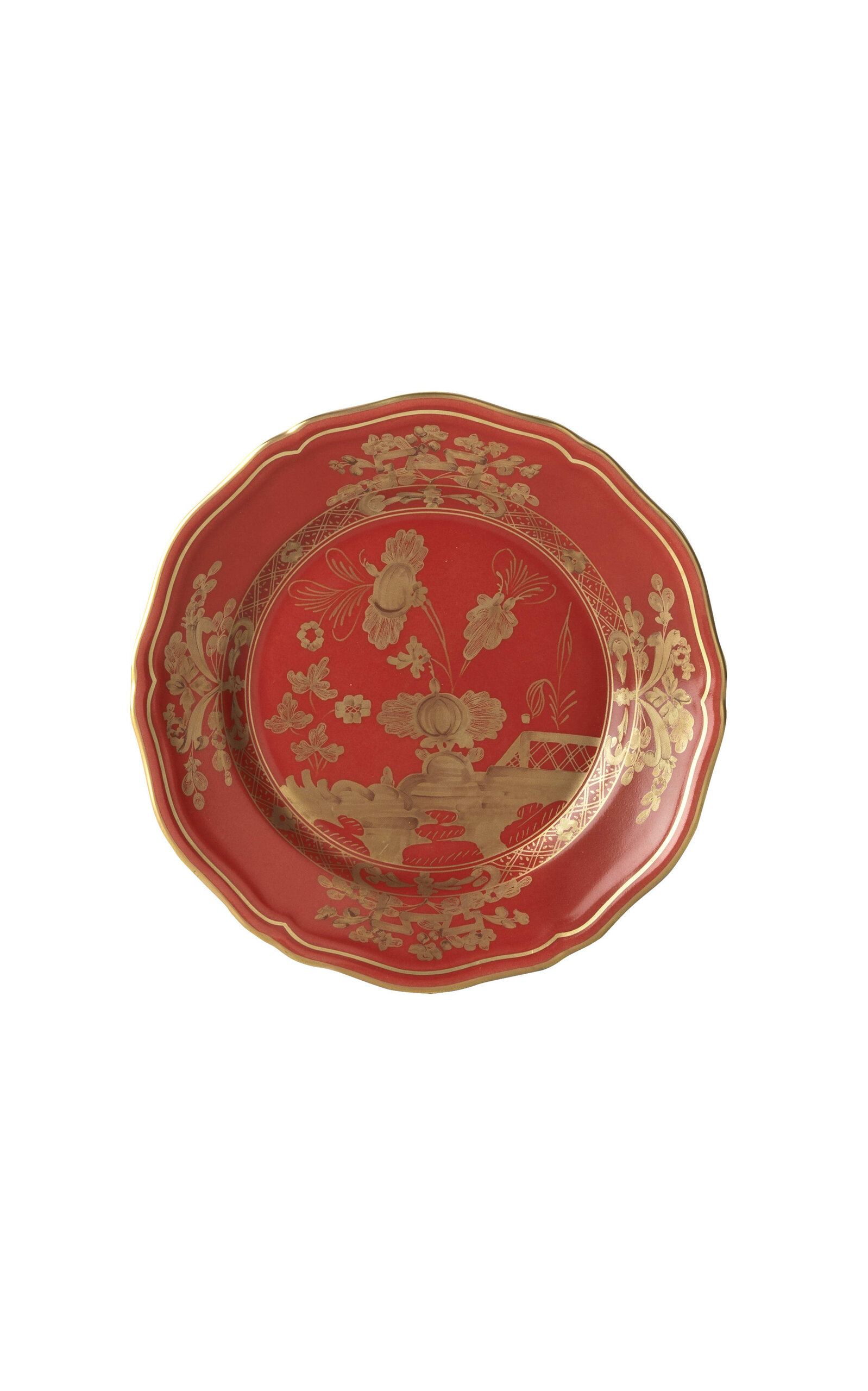 Ginori 1735 Antico Doccia Porcelain Flat Bread Plate In Red