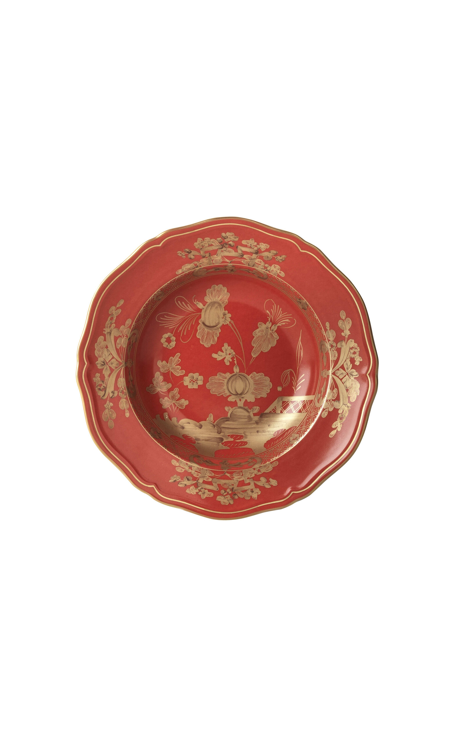 Ginori 1735 Antico Doccia Porcelain Soup Plate In Red