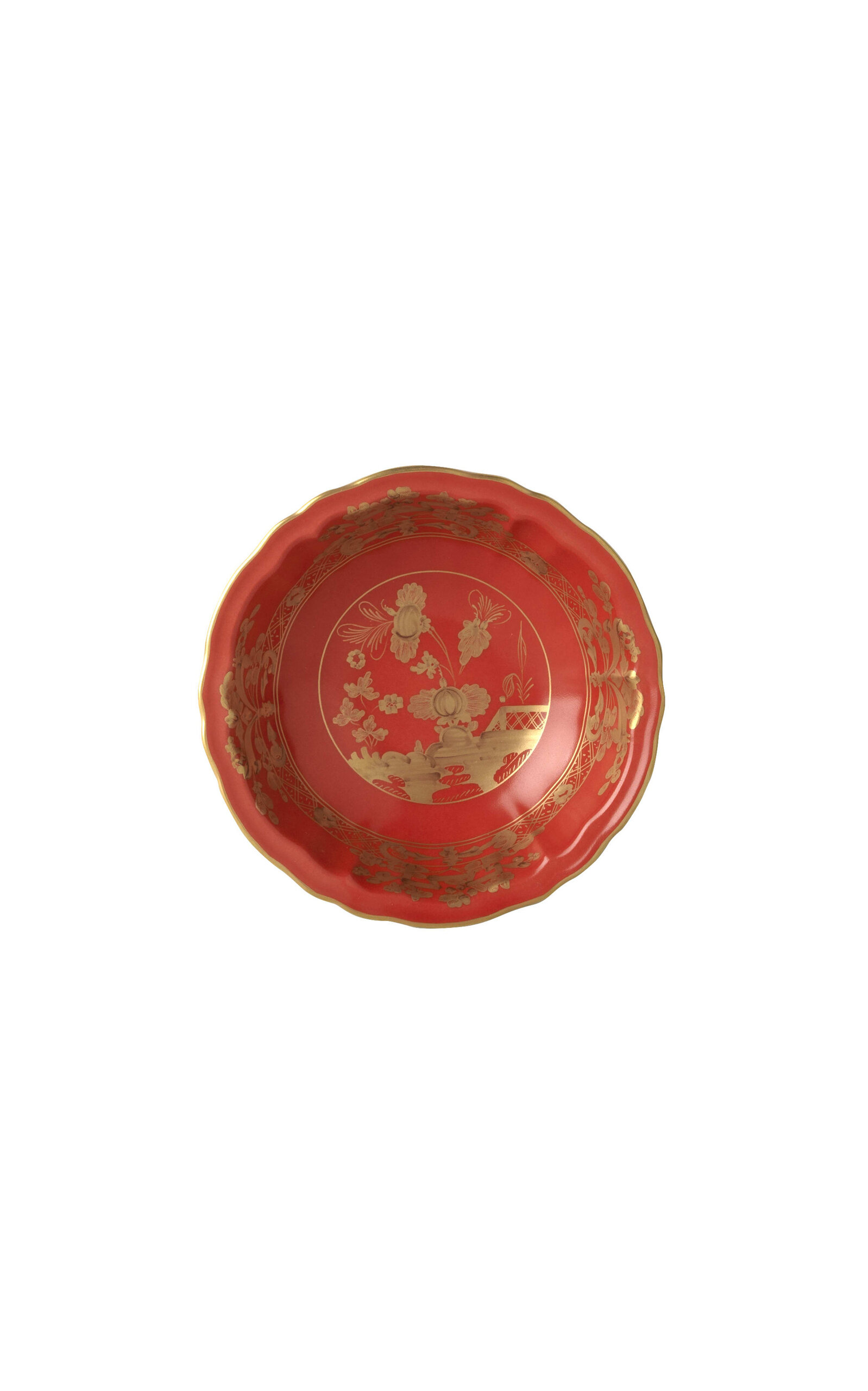 Ginori 1735 Antico Doccia Porcelain Fruit Saucer In Red
