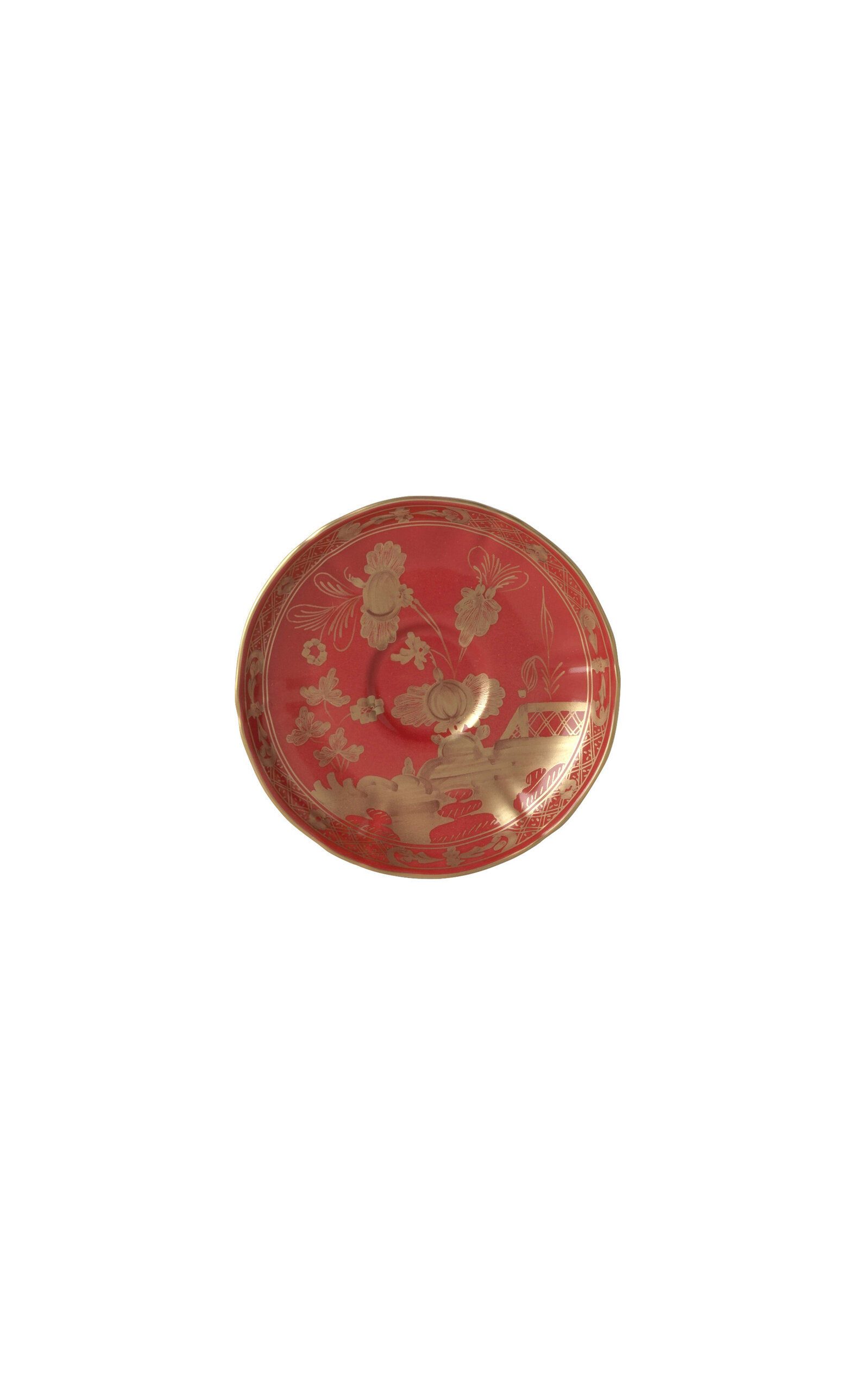 Ginori 1735 Antico Doccia Porcelain Coffee Saucer In Red
