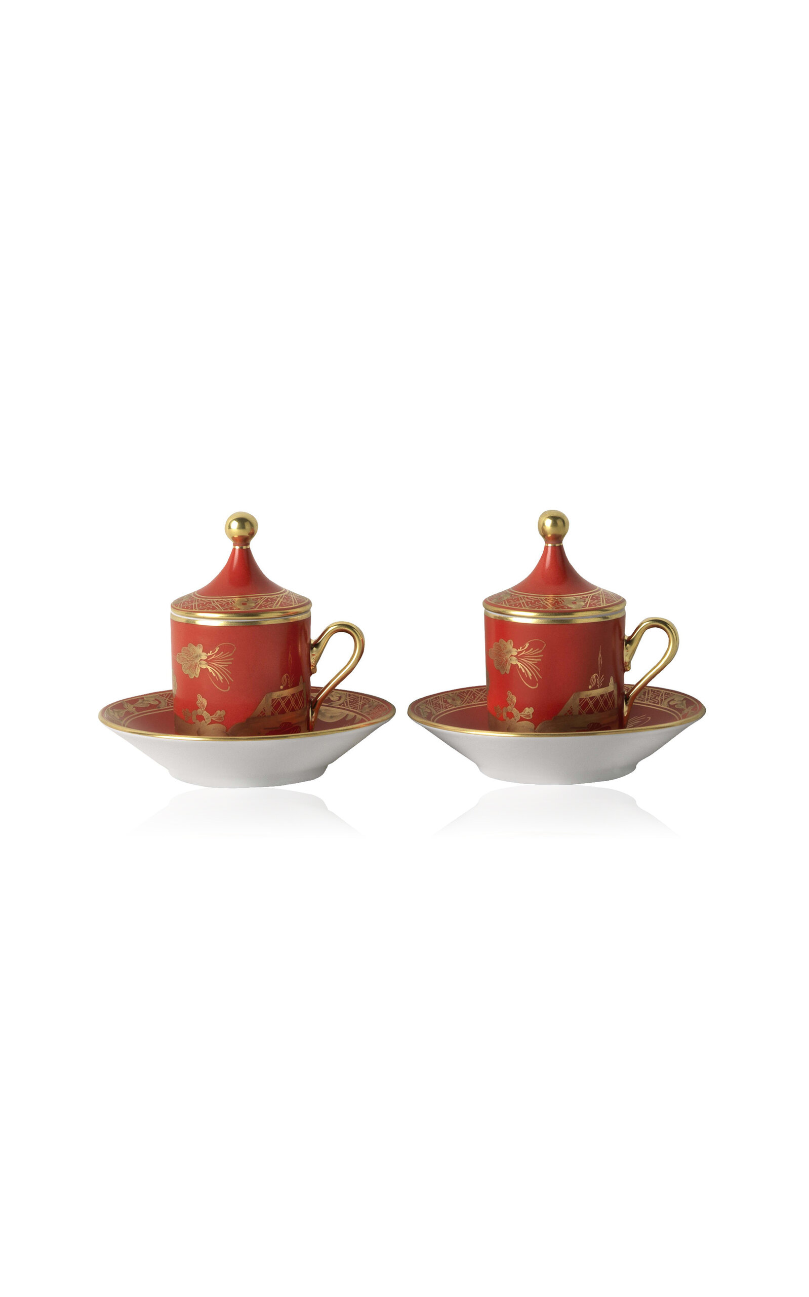 Shop Ginori 1735 Set-of-two Porcelain Coffee Cup Set In Red