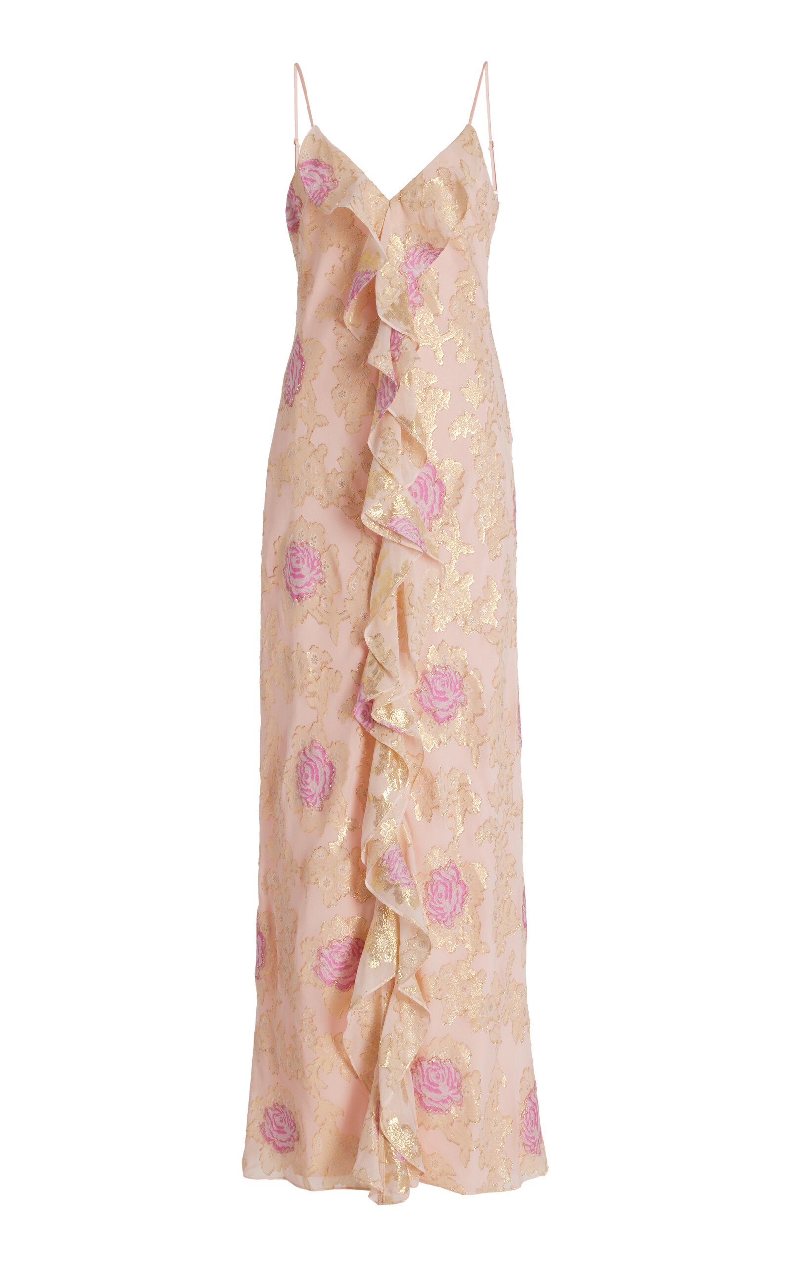 June Ruffled Silk-Blend Maxi Dress