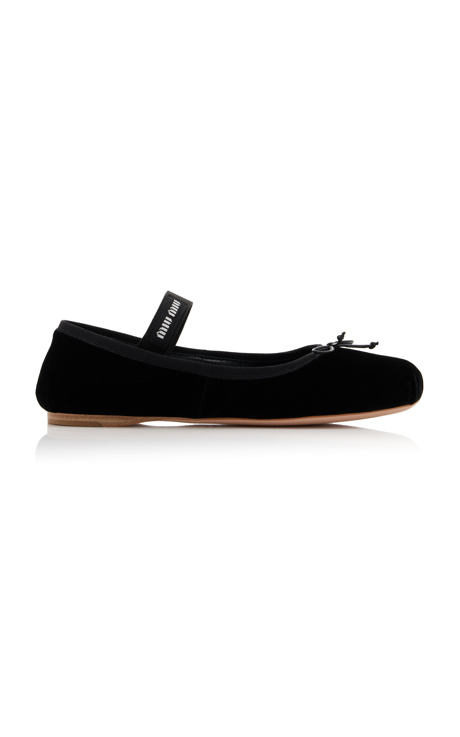 靴 miu miu Velvet Ballet Flats black Velvet ballet flats in black - Miu Miu | Mytheresa