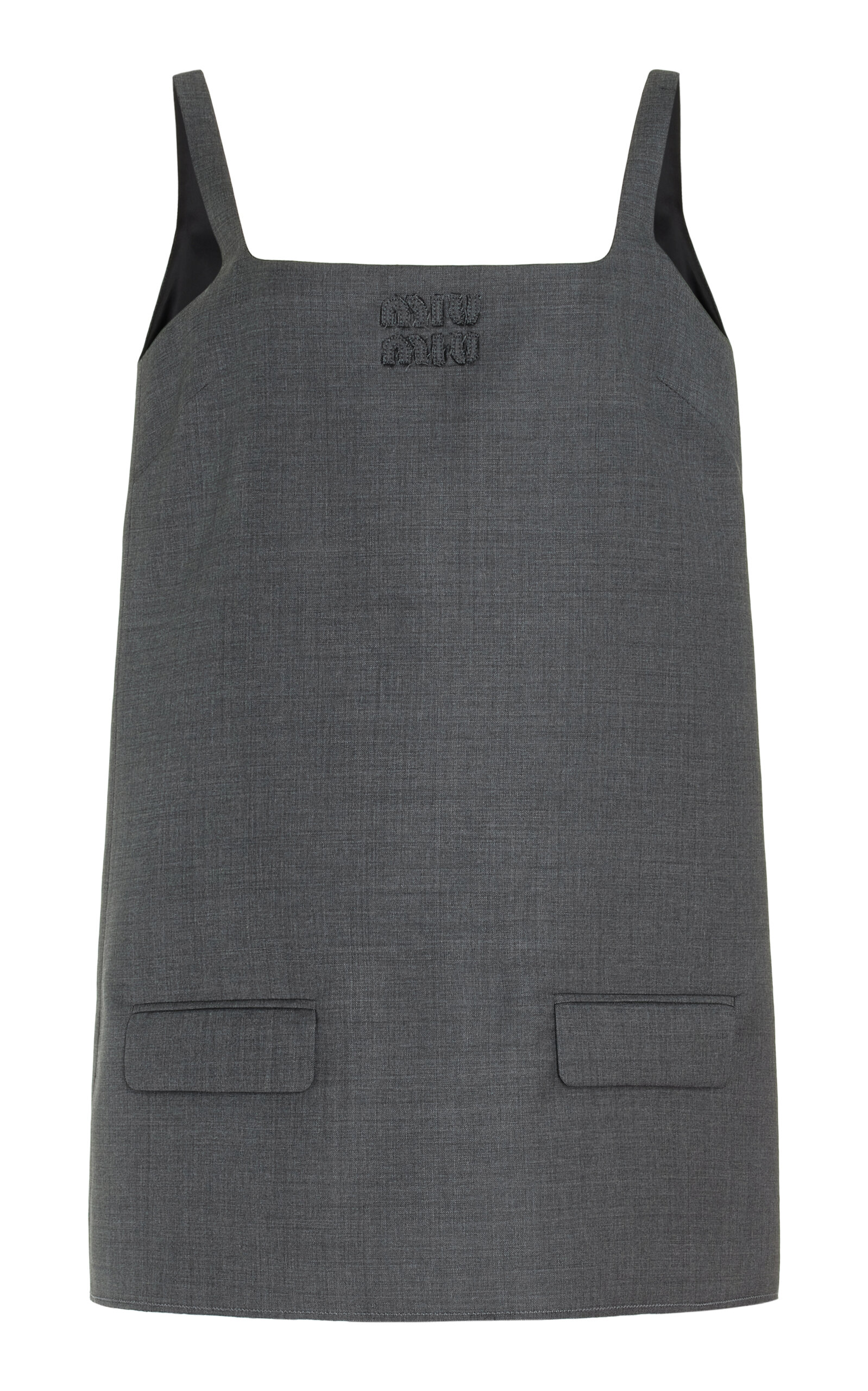 Miu Miu Boxy Wool Mini Blazer Dress - Grey - Women's Clothing