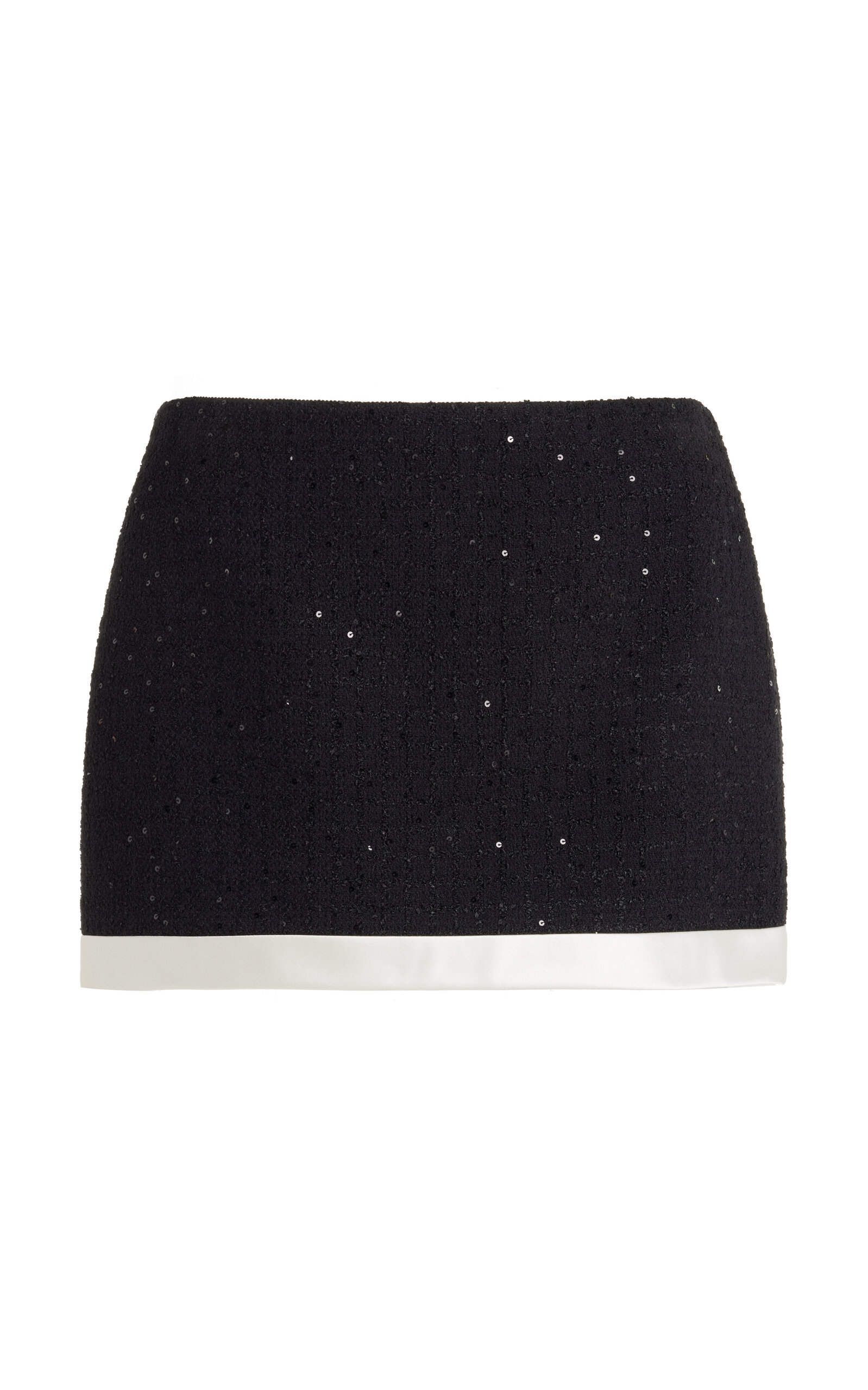 Shop Miu Miu Sequined-tweed Mini Skirt In Black