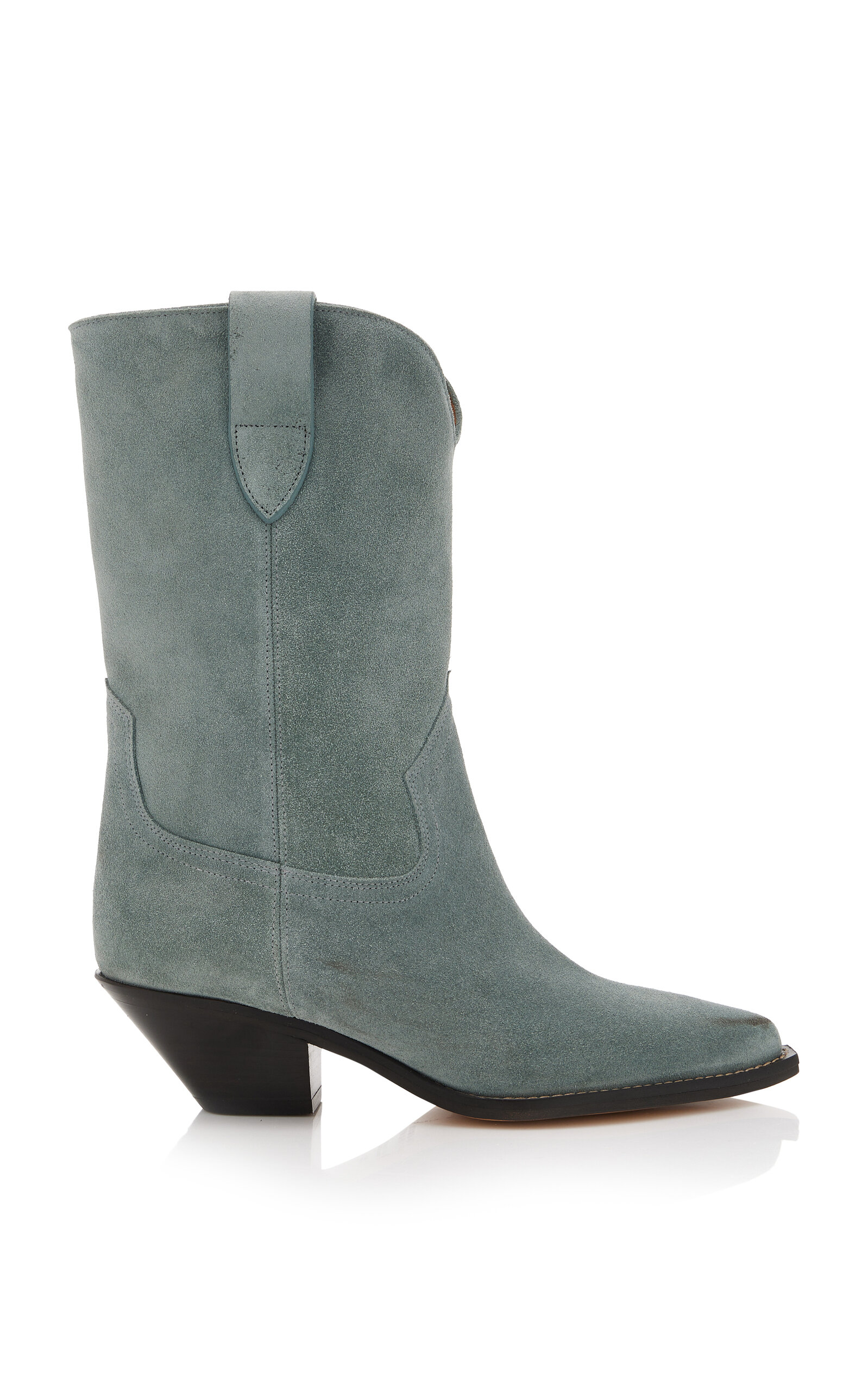 Isabel Marant Dahope Suede Western Booties In Green