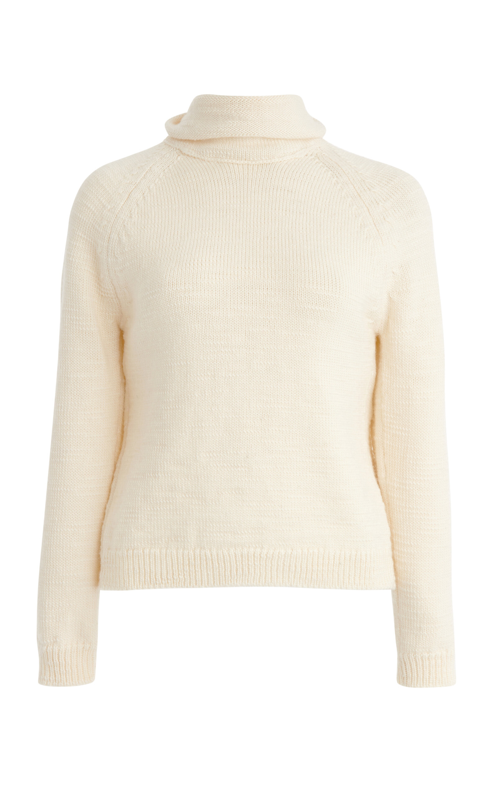 Maison Margiela Knit Wool Turtleneck Sweater In Ivory