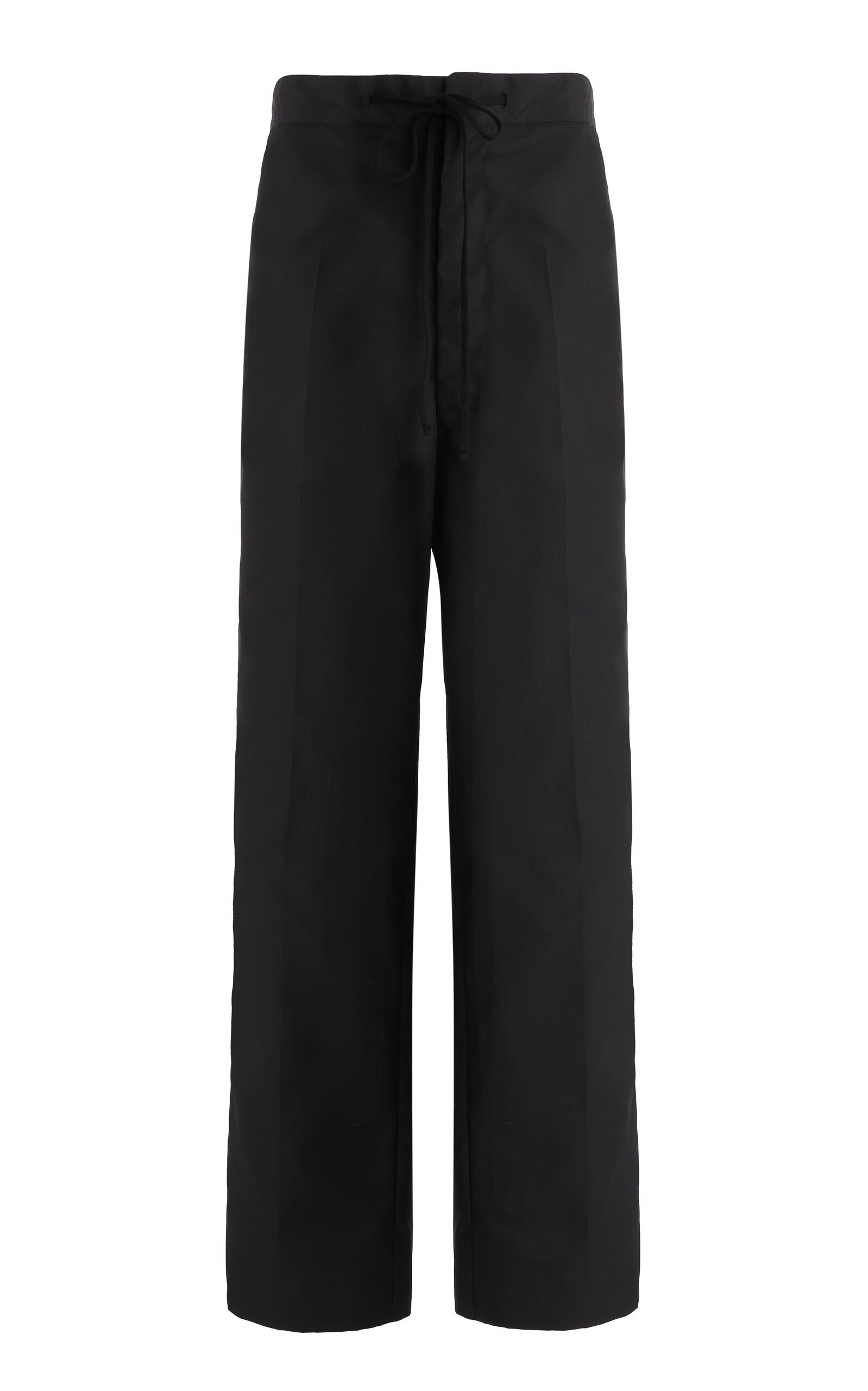 Maison Margiela Cordura Drawstring Nylon Wide-leg Pants In Black