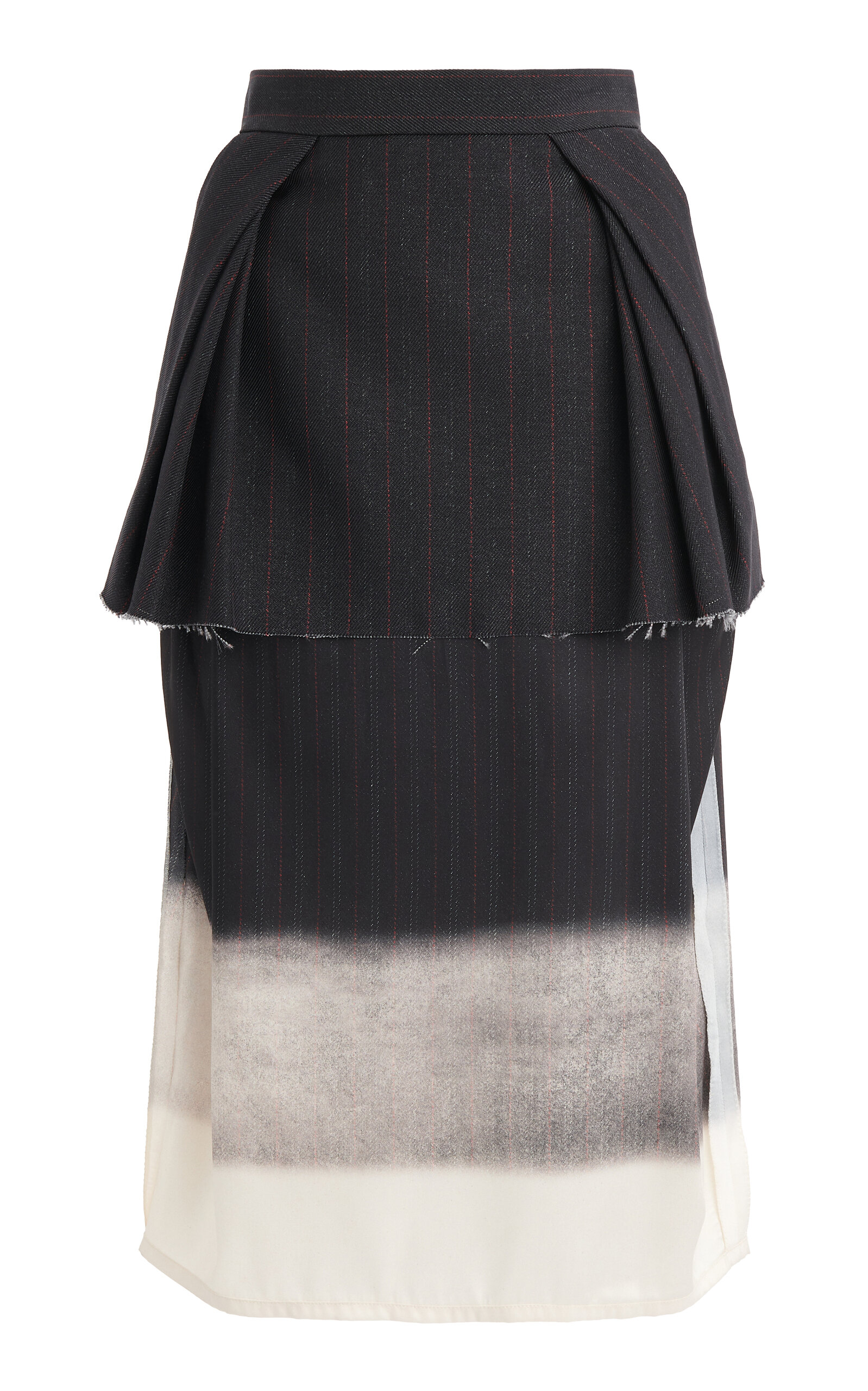 Shop Maison Margiela Dip-dyed Twill-cotton Midi Skirt In Multi