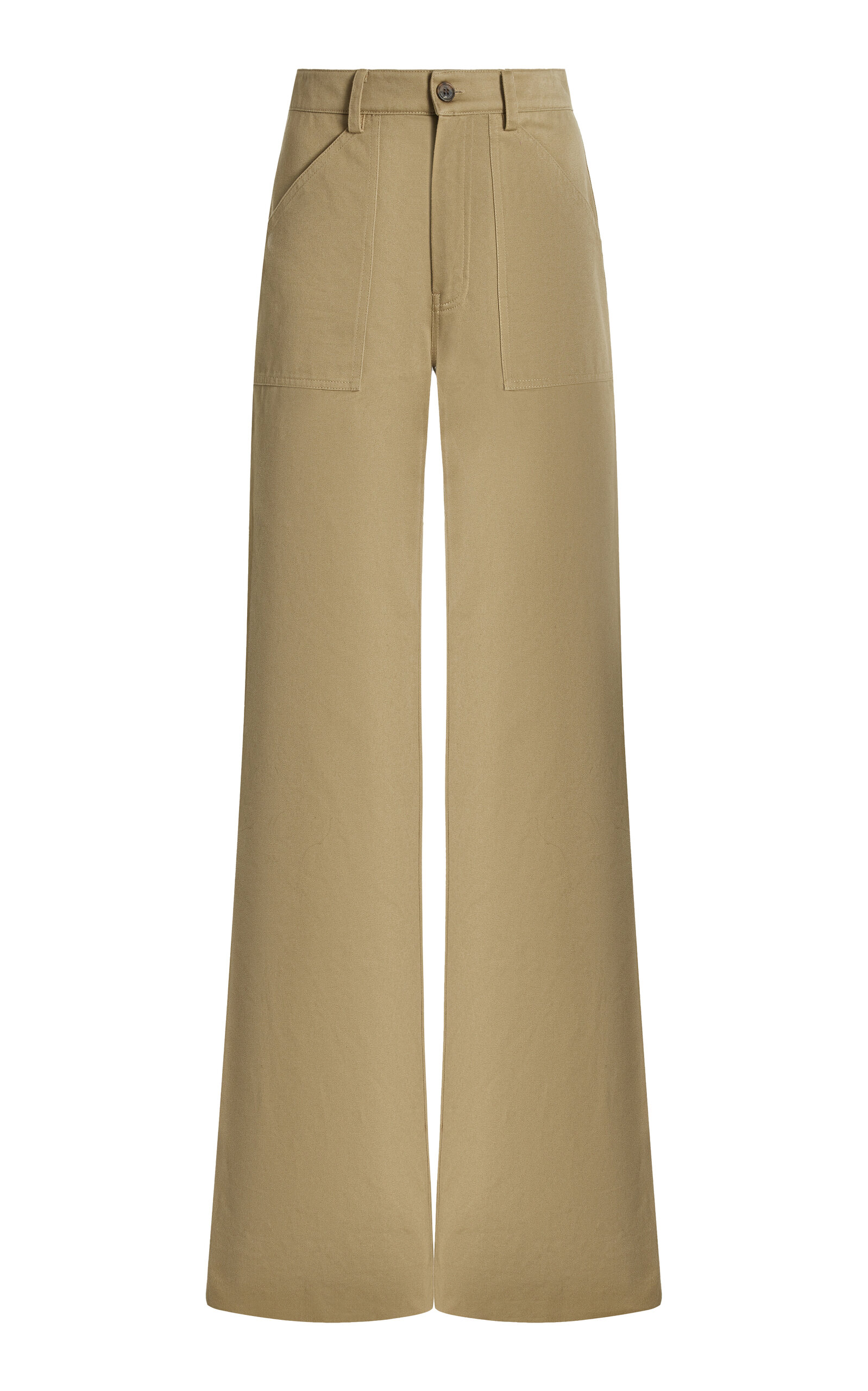 Nili Lotan Quentin Oversized Cotton Wide-leg Pants In Khaki