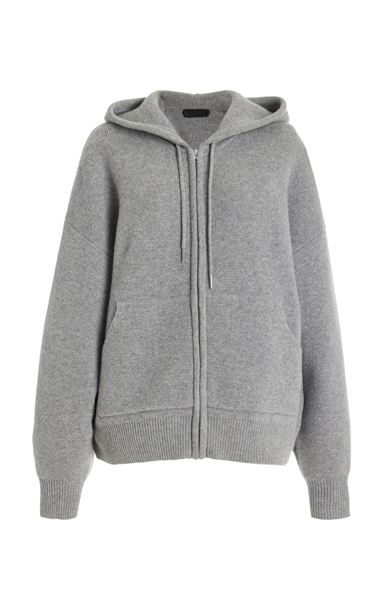 Shop Nili Lotan Daly Zip-up Wool Hoodie In Grey