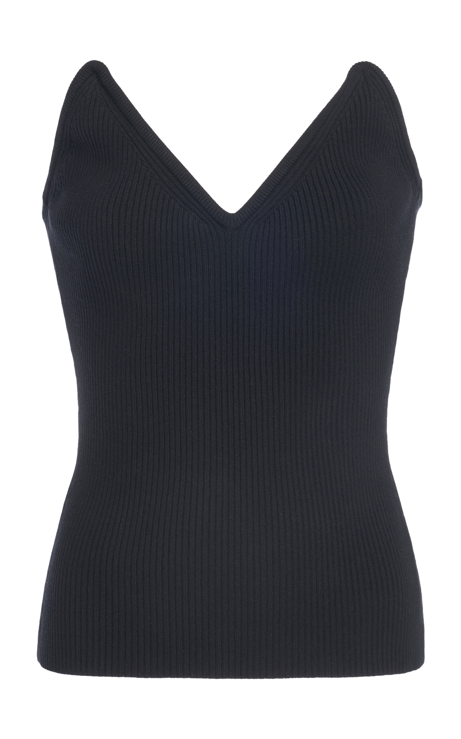 Shop Coperni Strapless Ribbed-knit Top In Black