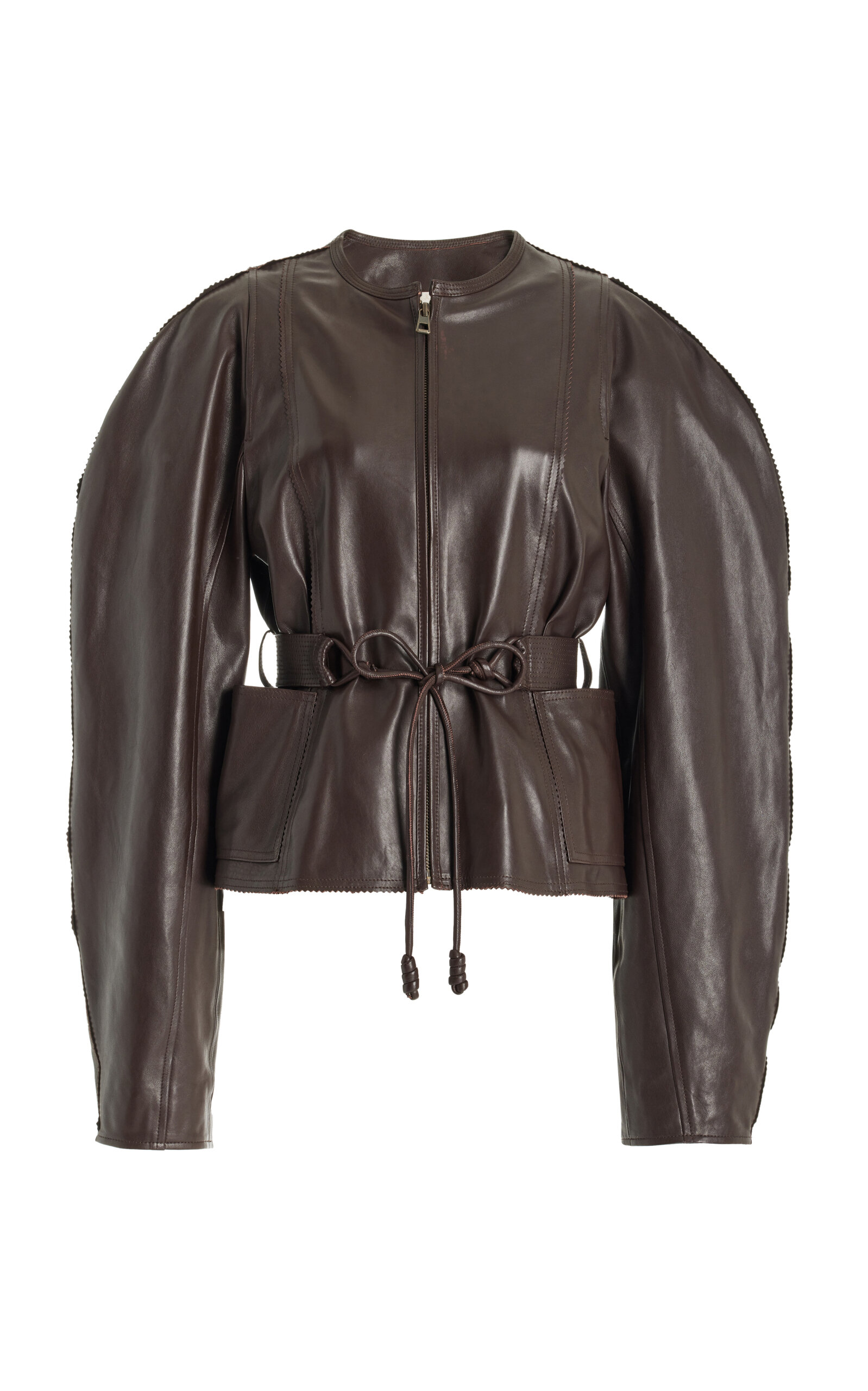 Shop Ulla Johnson Aidan Leather Jacket In Brown
