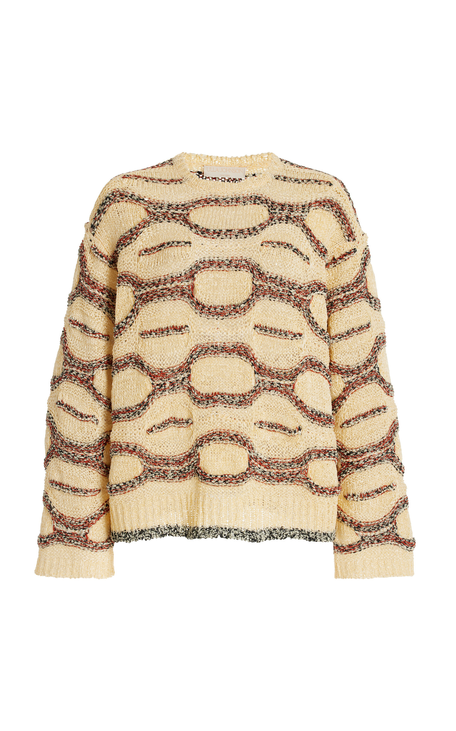 Ulla Johnson Demi Patterned Knit Sweater In White