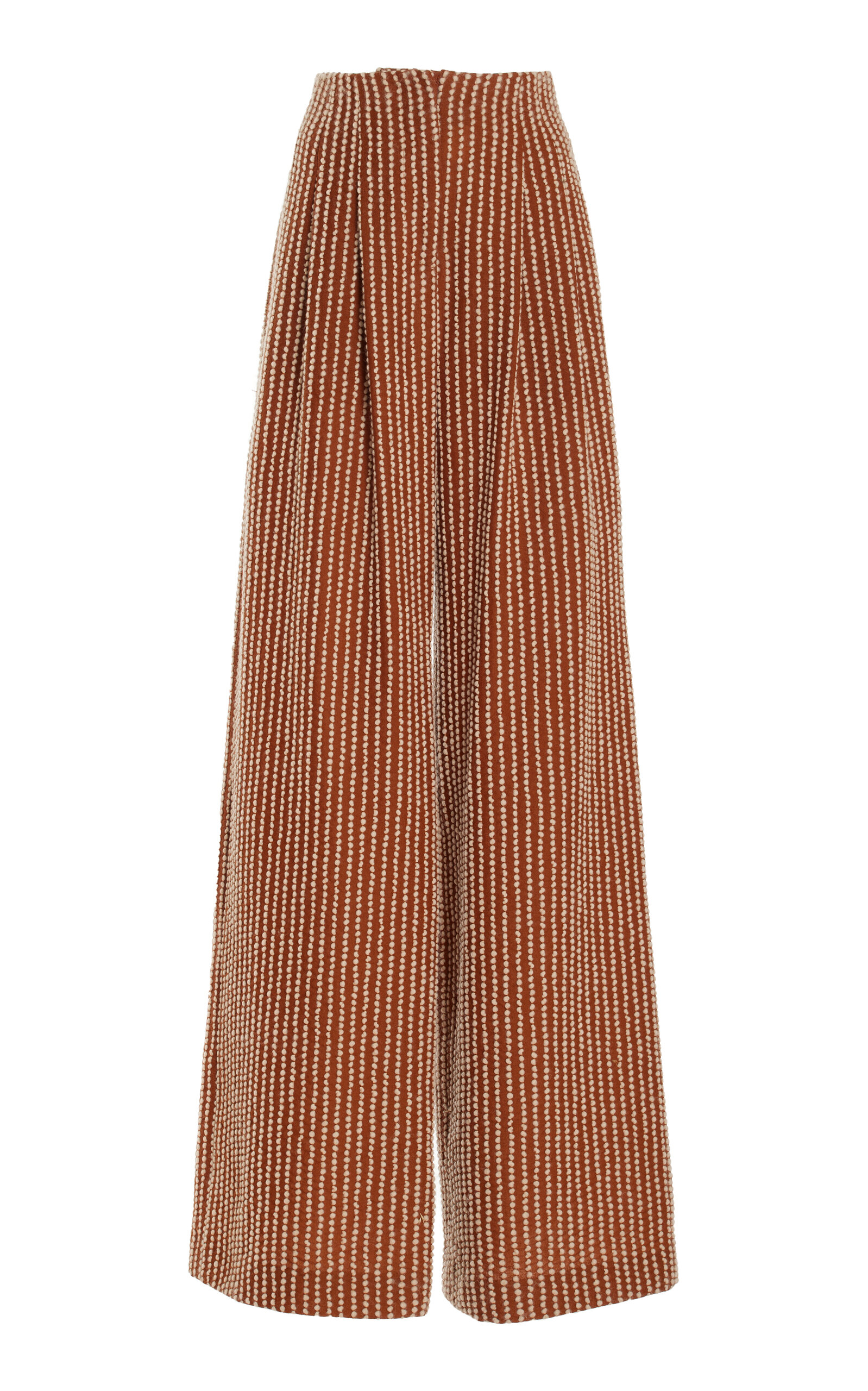 Pascale Embroidered Wool-Blend Wide-Leg Pants