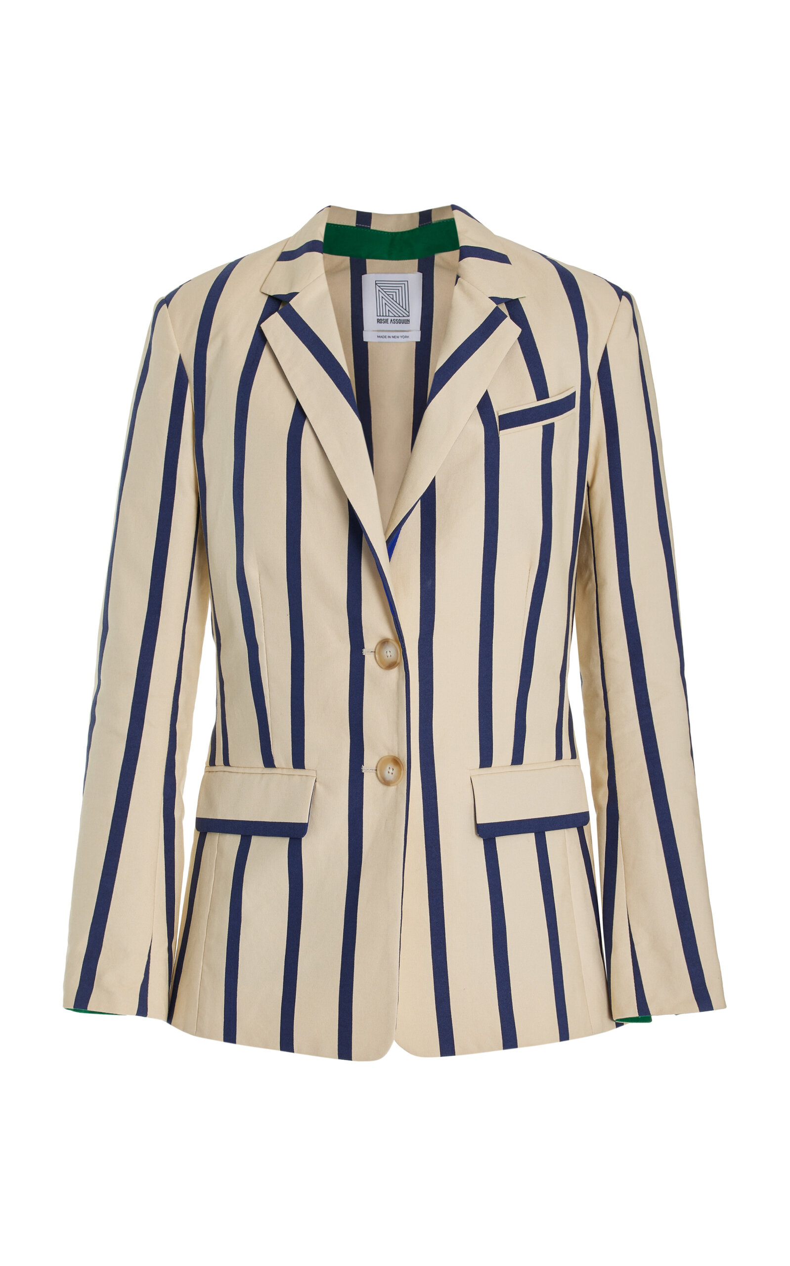 Rosie Assoulin Port City Striped Cotton Blazer Jacket In Print