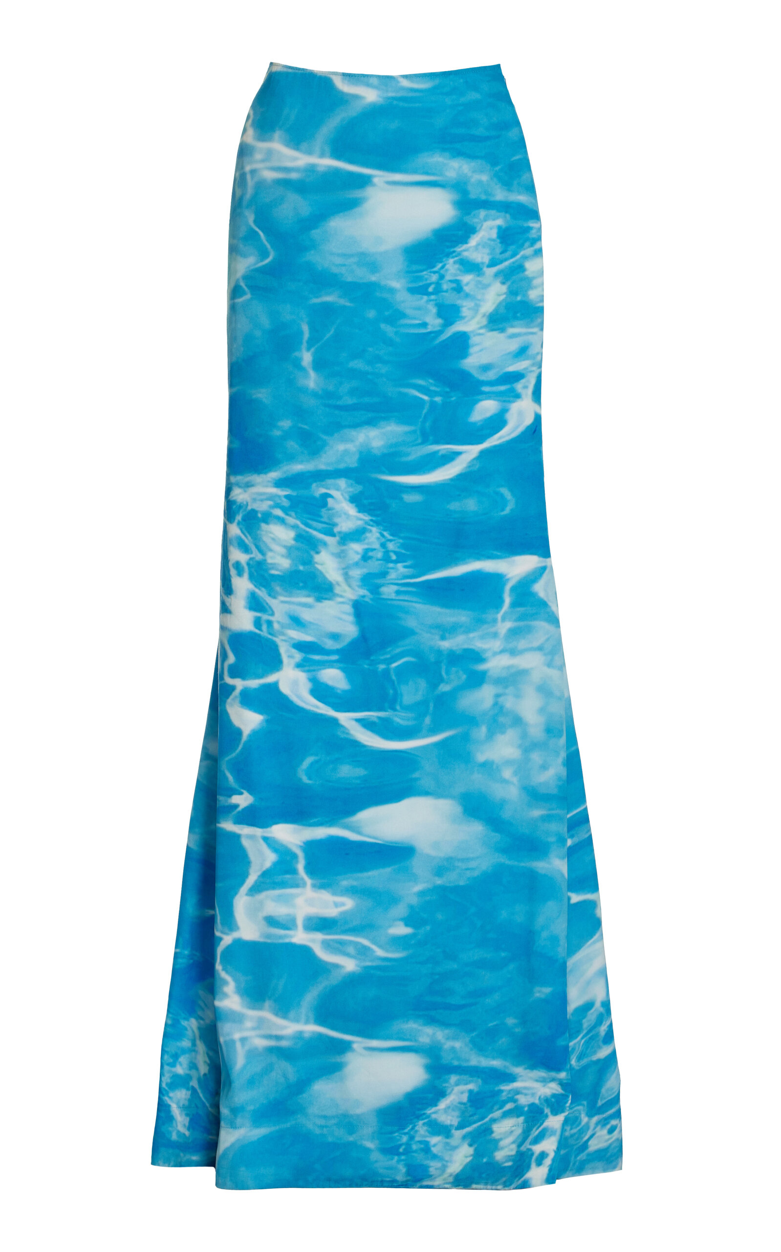 Rosie Assoulin Printed Cotton-silk Maxi Skirt In Blue
