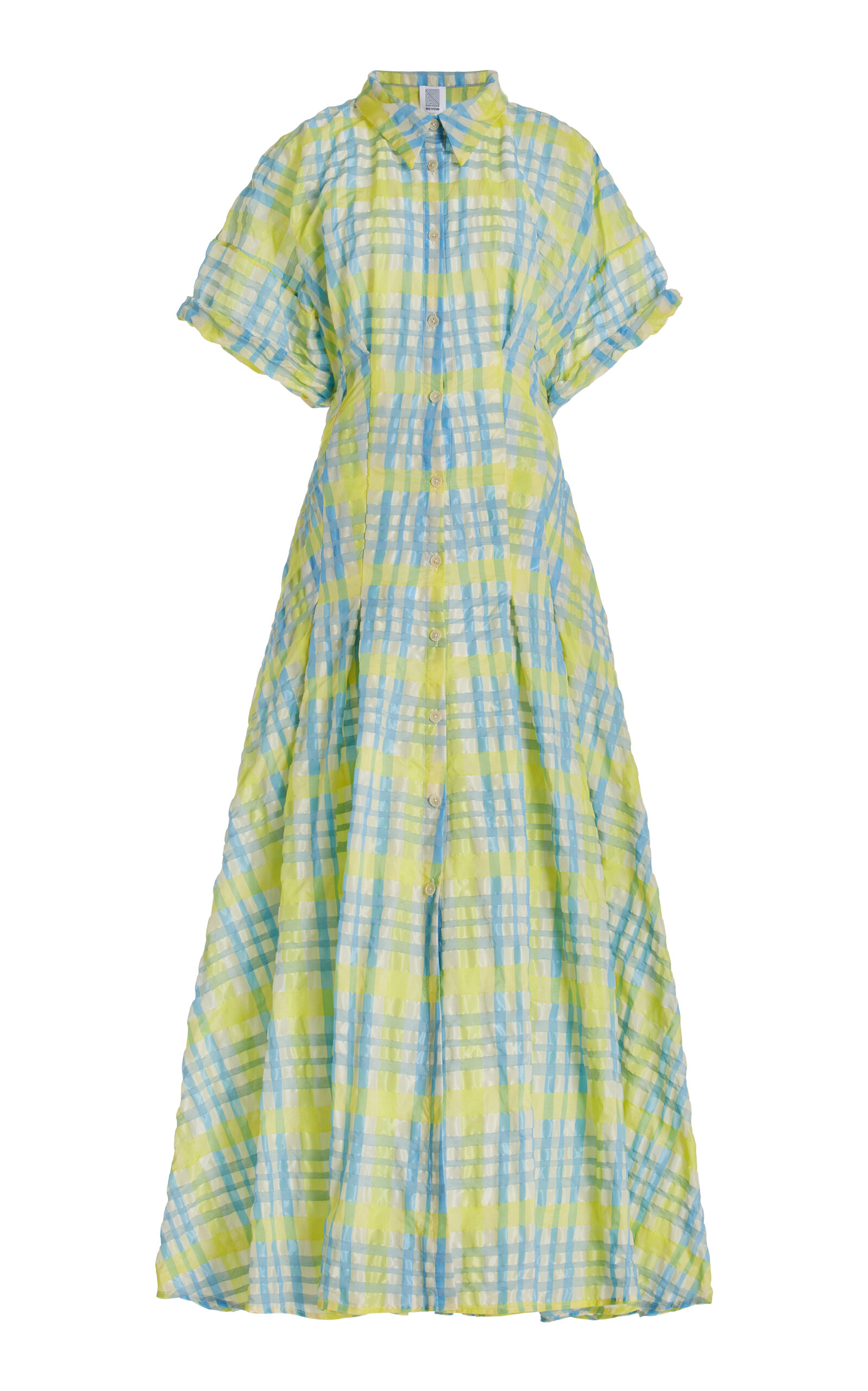 Shop Rosie Assoulin Jolly 'oliday Printed Cotton-linen Shirt Dress In Plaid