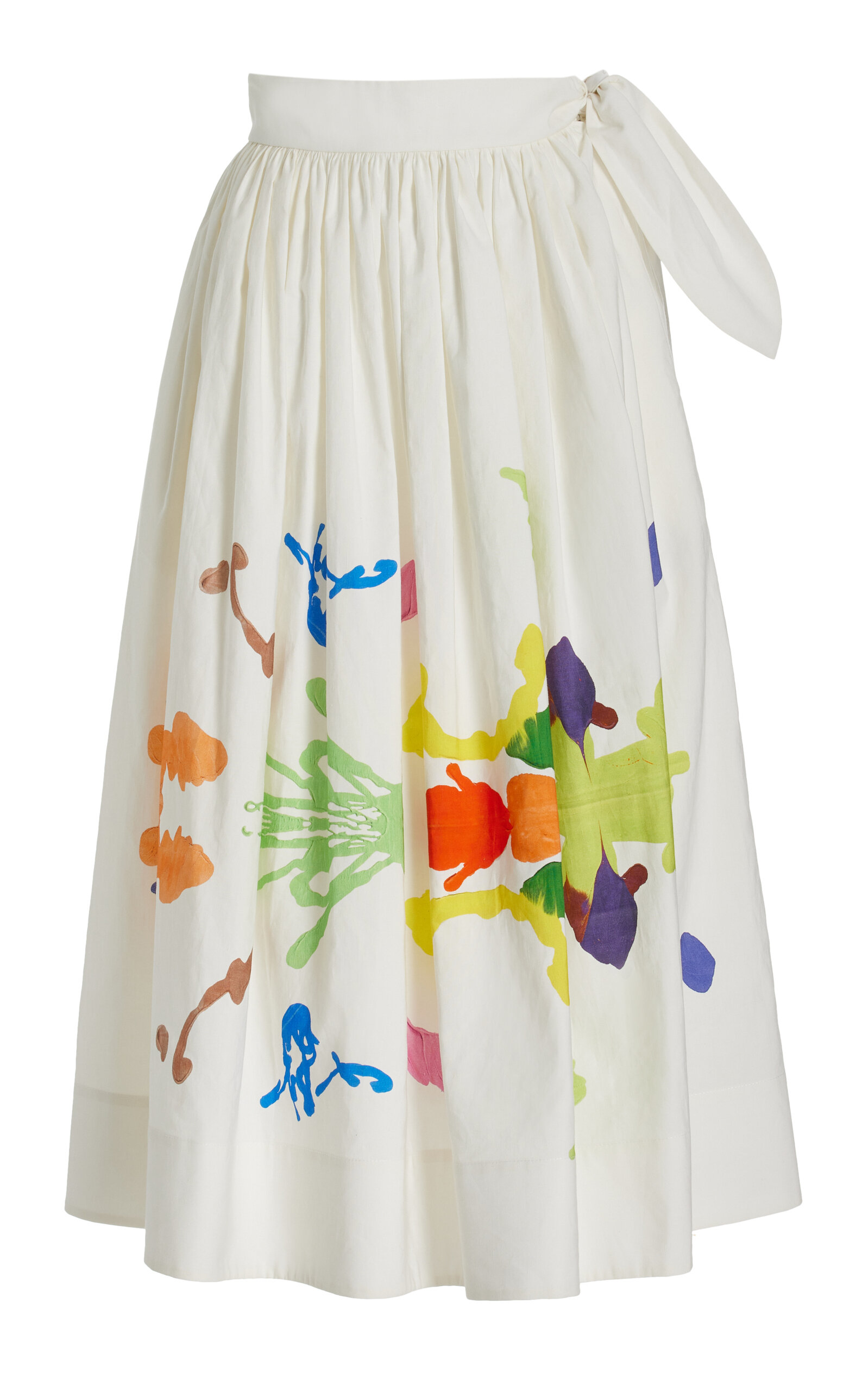 Shop Rosie Assoulin Rorschach Tie-detailed Maxi Skirt In White