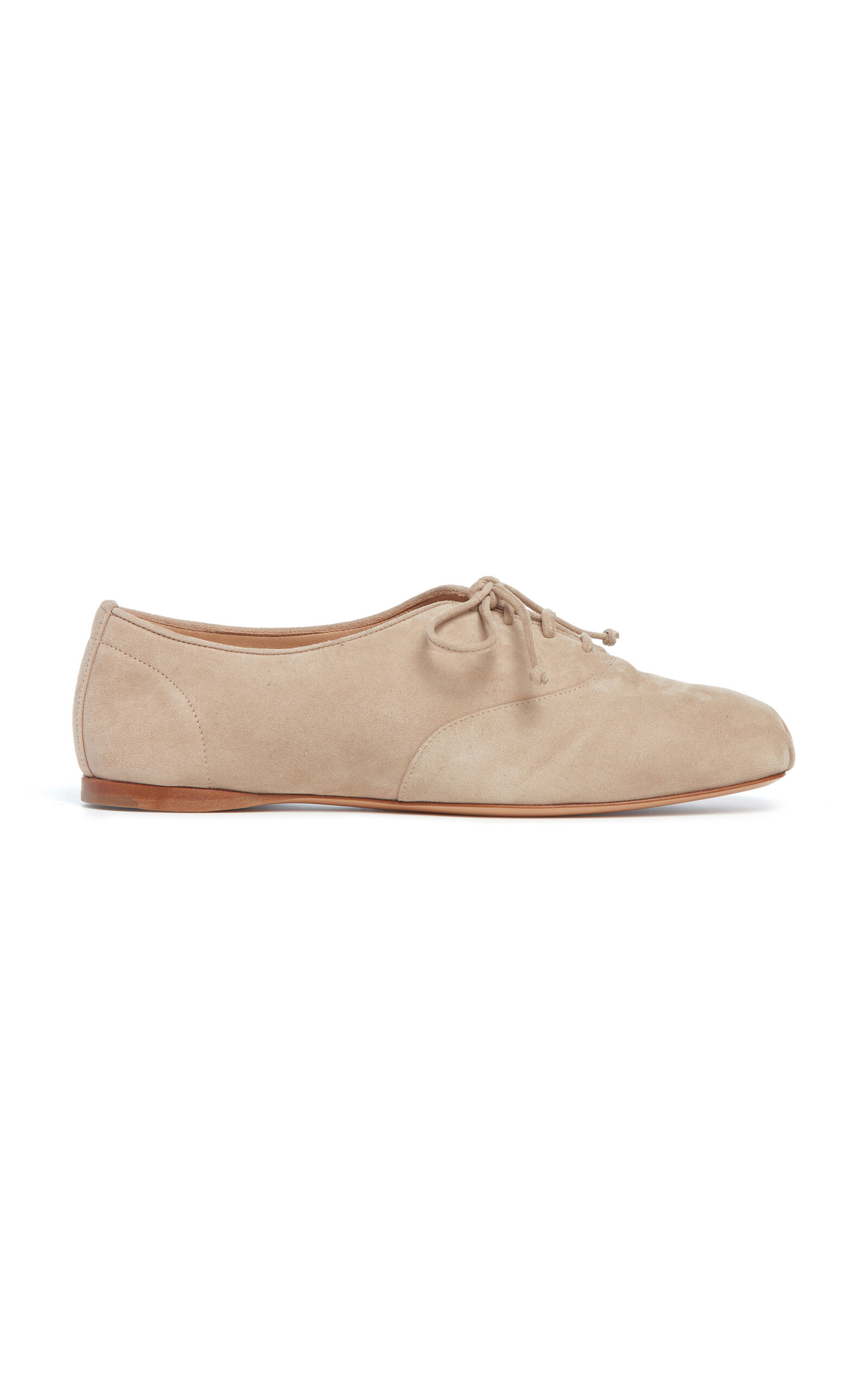 Gabriela Hearst Luca Textured-leather Ballet Flats In Nude