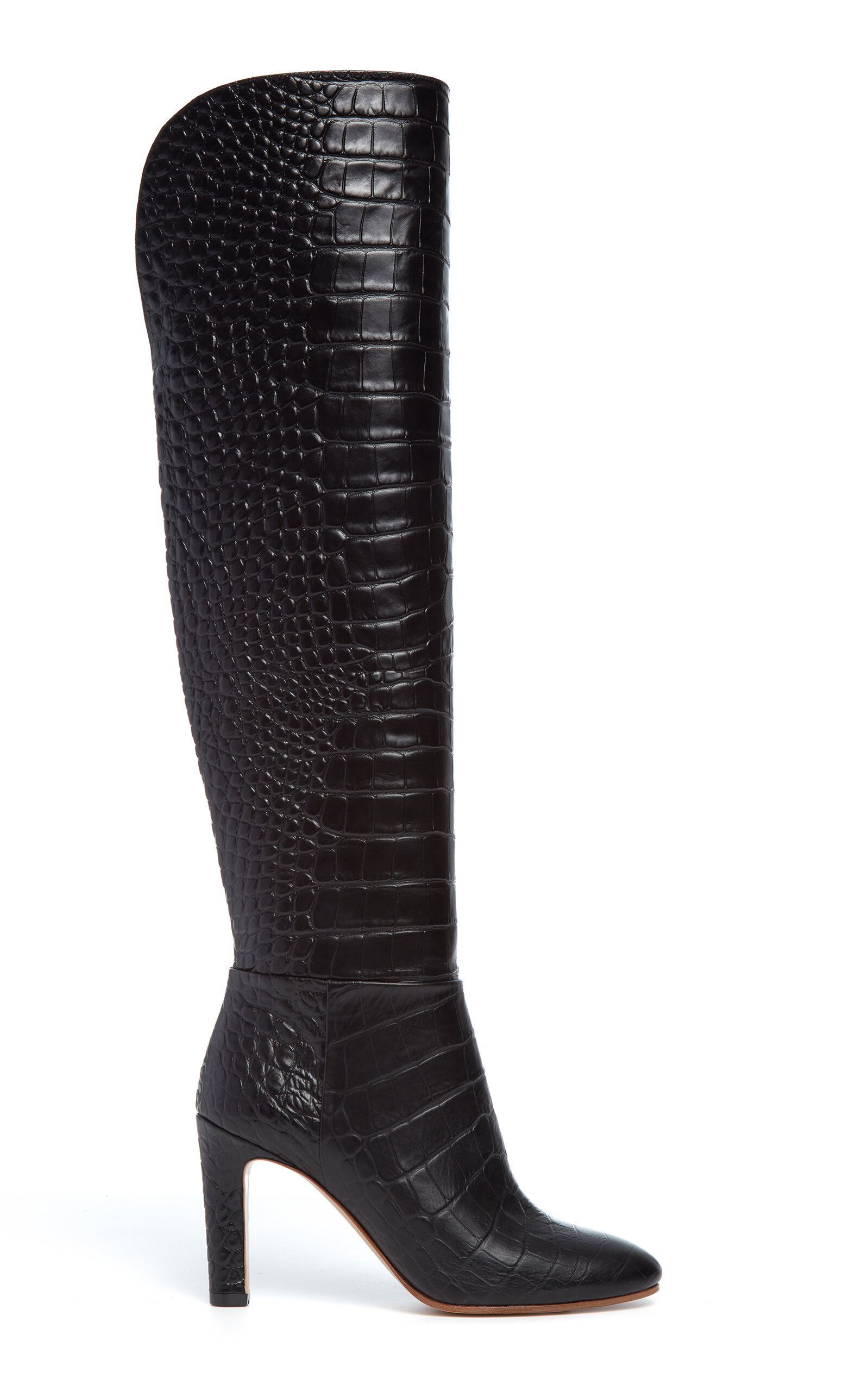 Gabriela Hearst Linda Embossed Leather Boots In Black