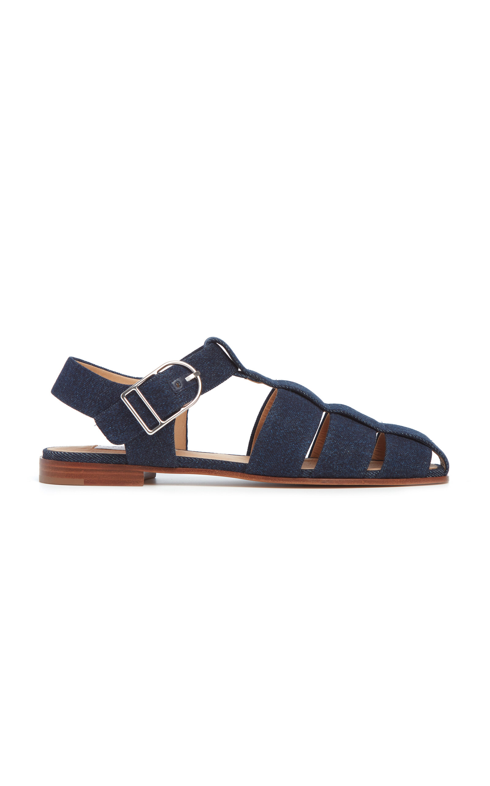 Gabriela Hearst Lynn Denim Fisherman Sandals In Navy