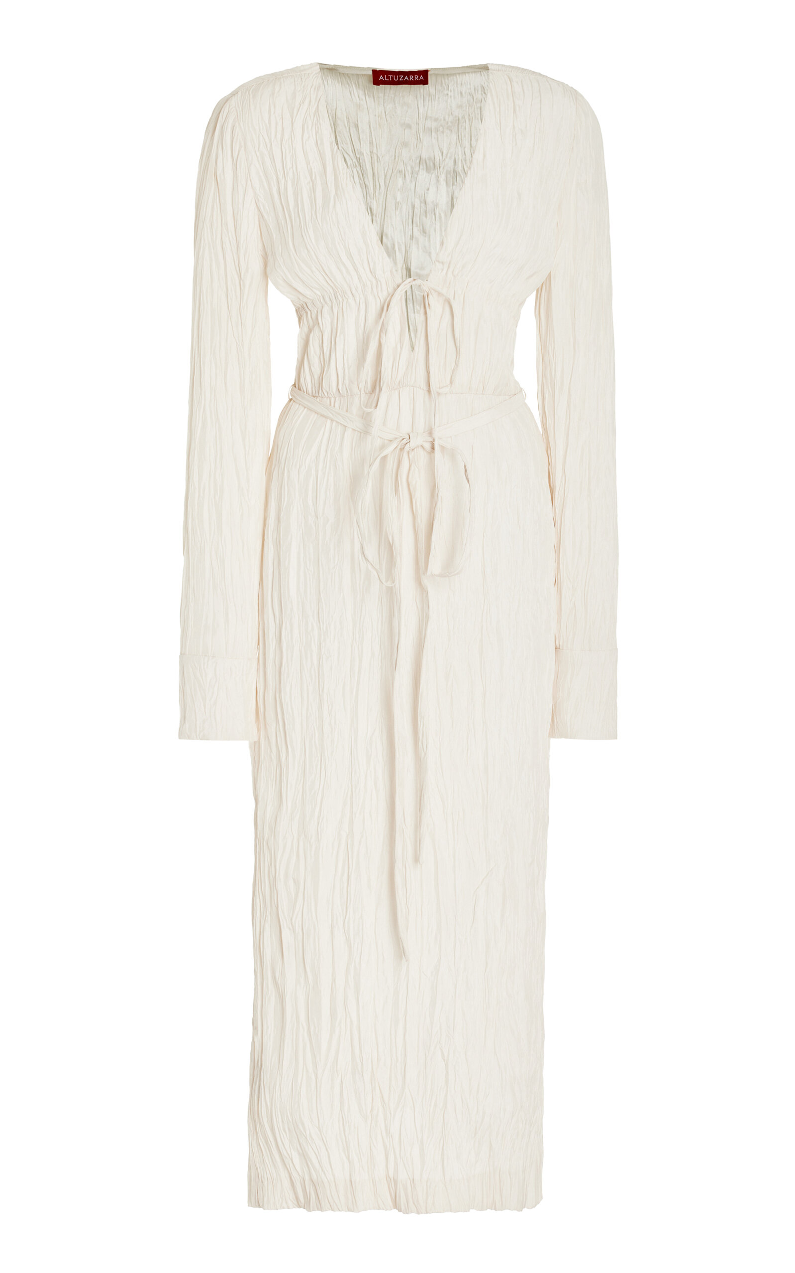 Shop Altuzarra Carol Tie-detailed Midi Dress In White