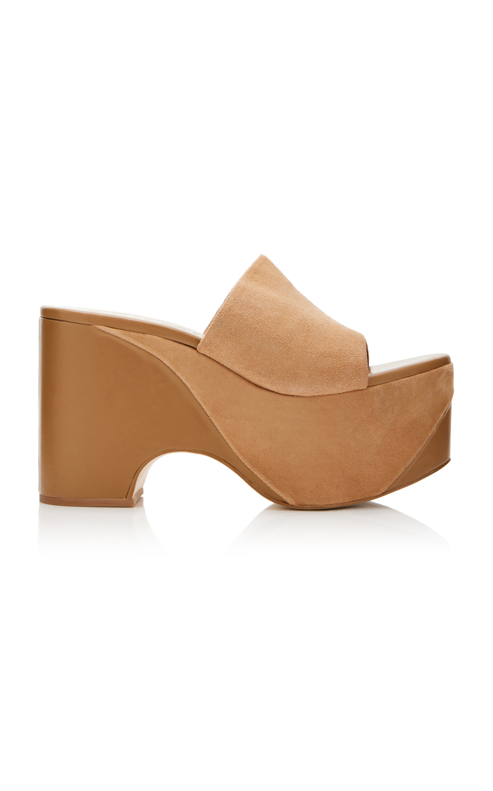 Cult Gaia Natasha Suede Platform Mules In Tan