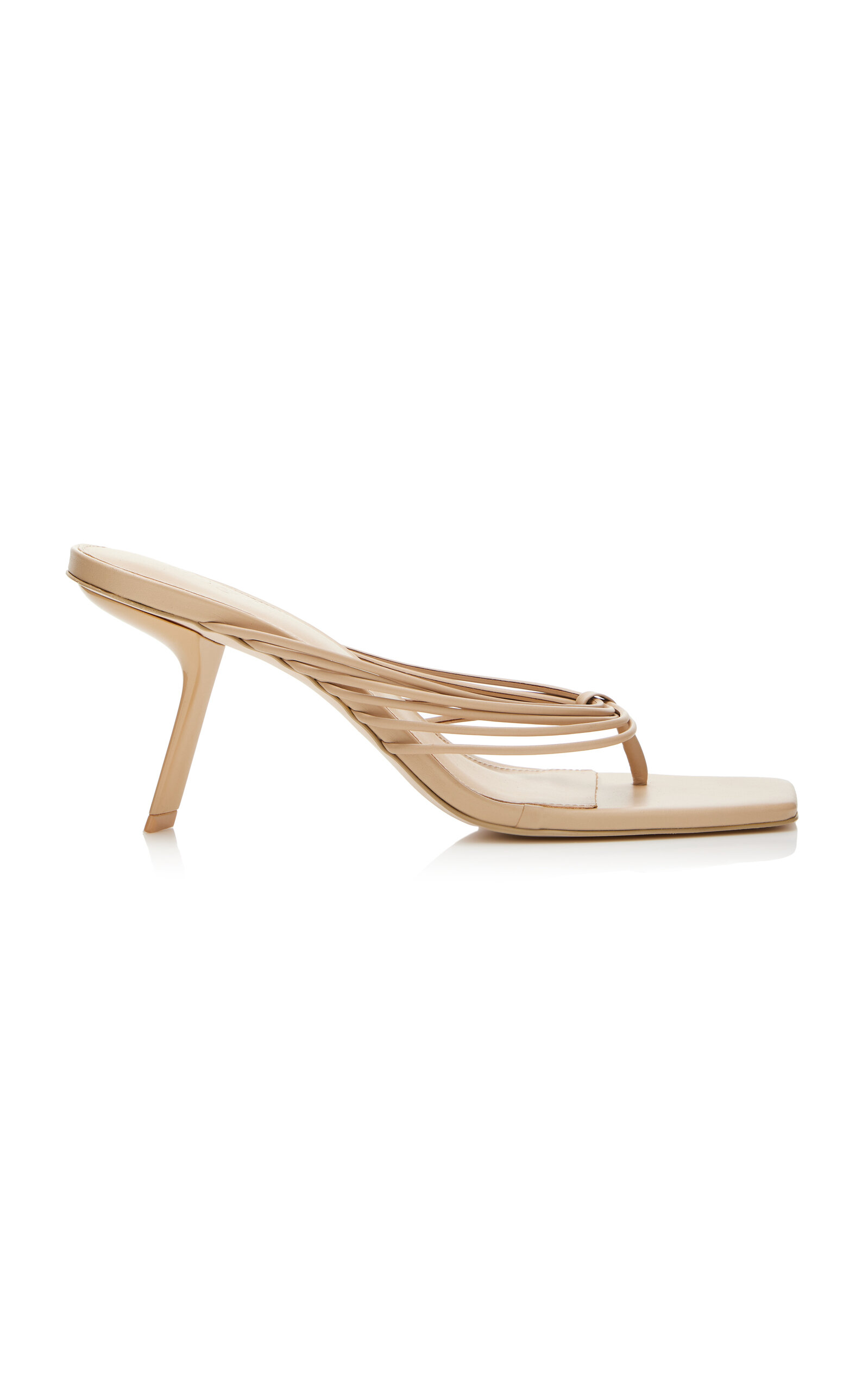 Cult Gaia Emmy Leather Sandals In Tan