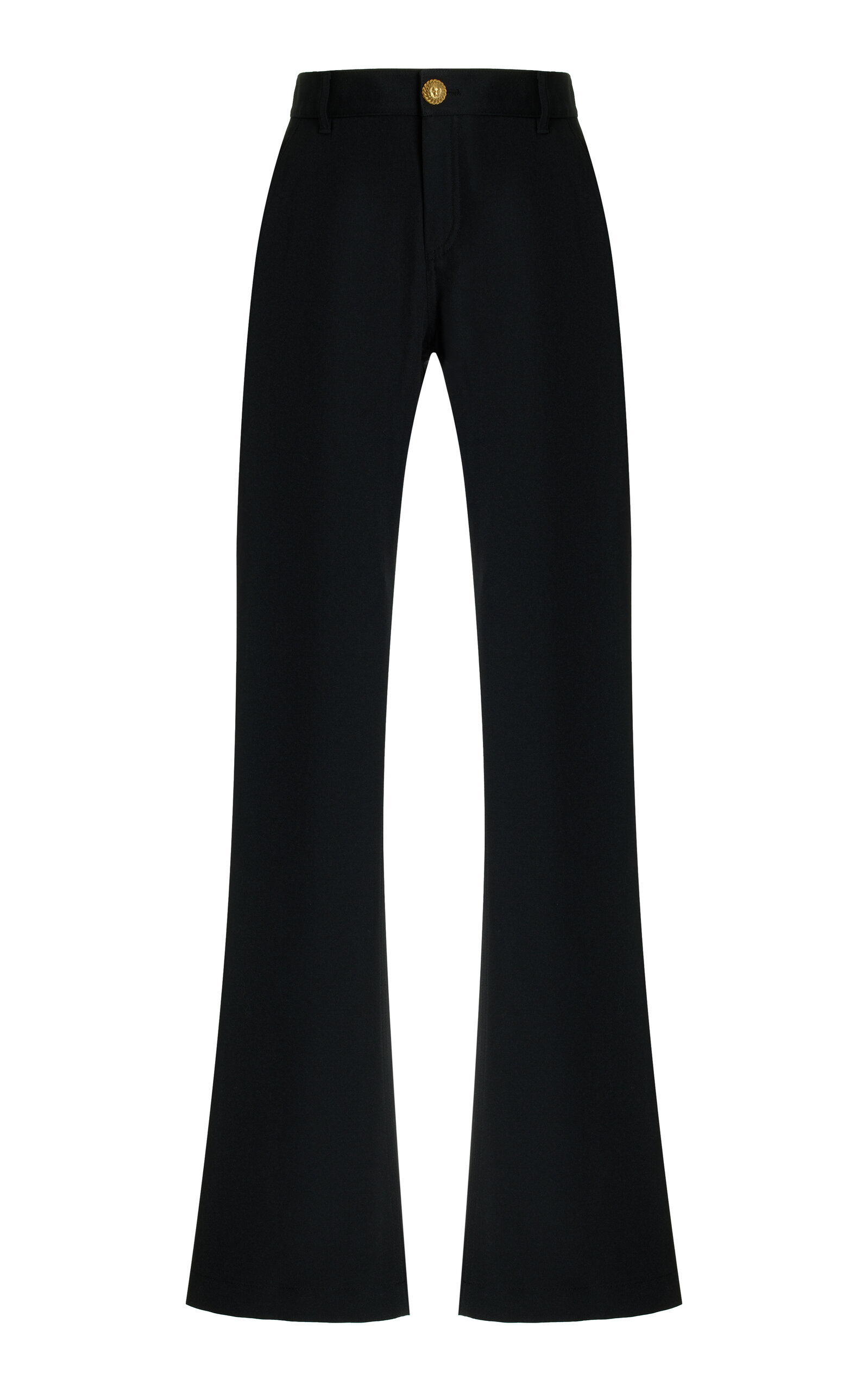 Low-rise Wool Bootcut Pants In Black