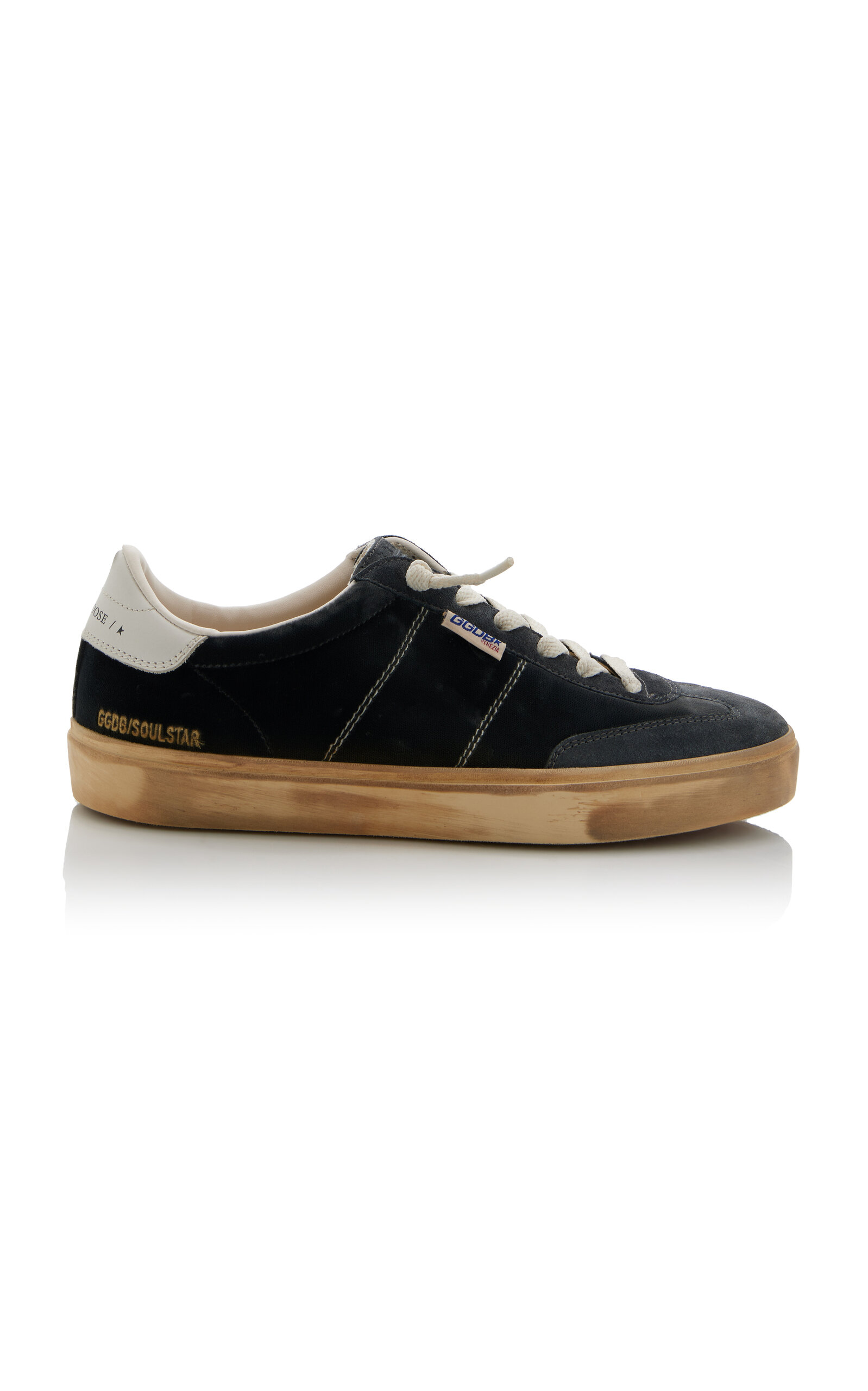Golden Goose Velvet Upper Suede Hf Tongue Leather Heel In Black