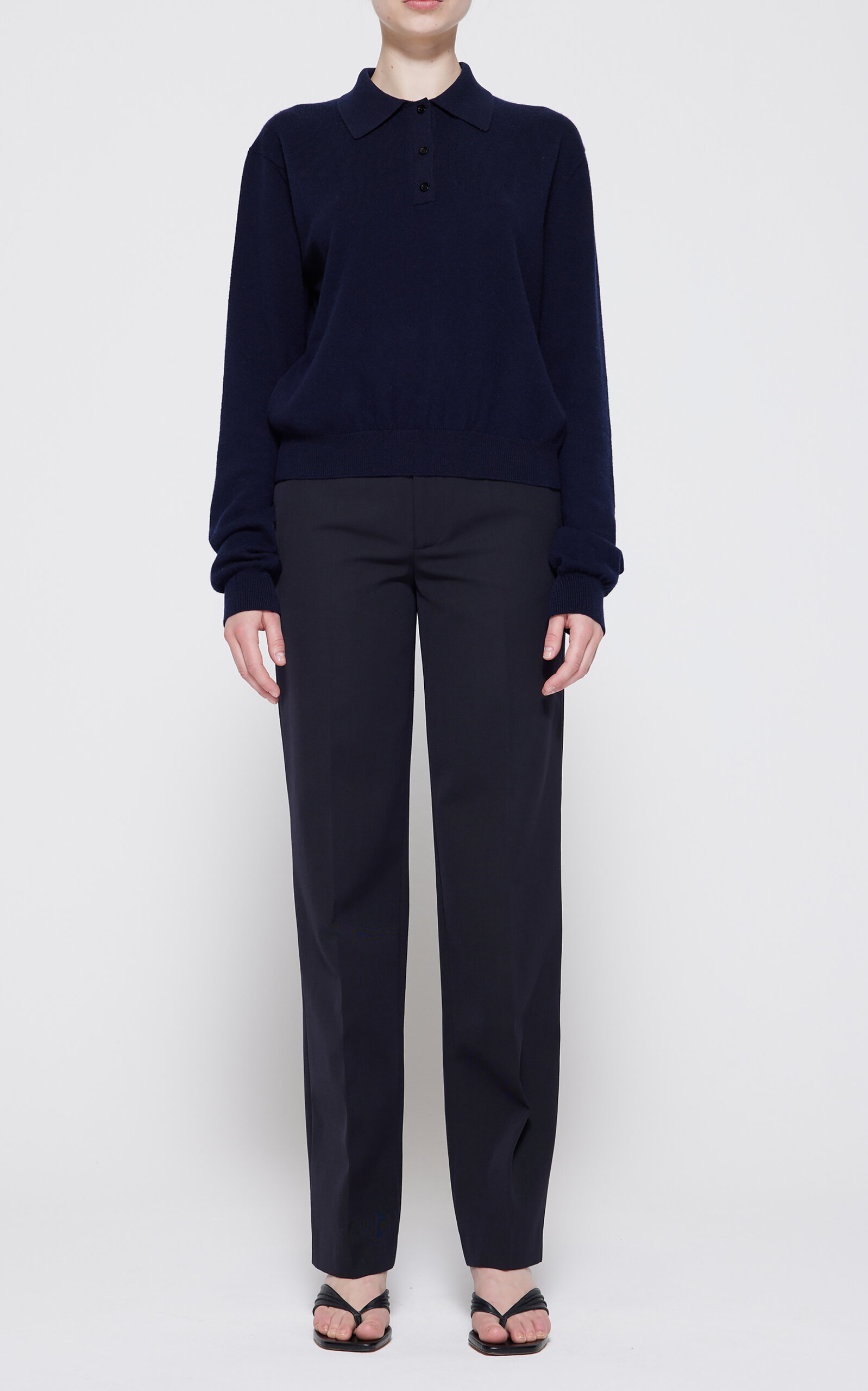 Rohe Women's Wool And Cashmere Polo Sweater In Navy