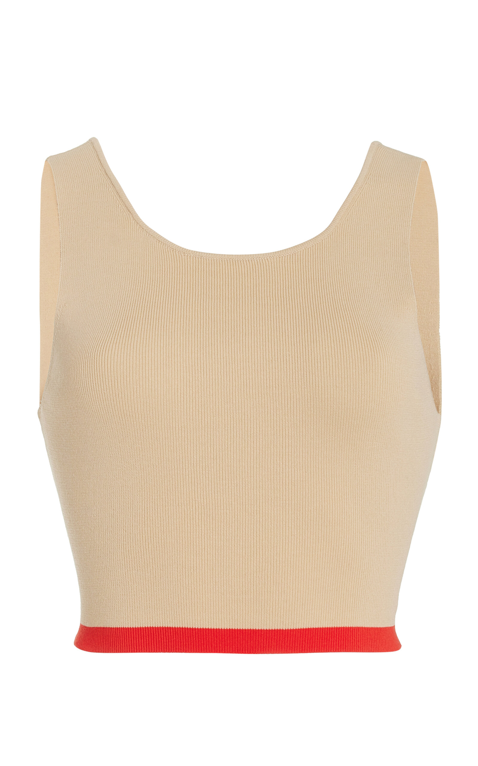 Zulu & Zephyr Ribbed-knit Cotton-blend Crop Top In Ivory