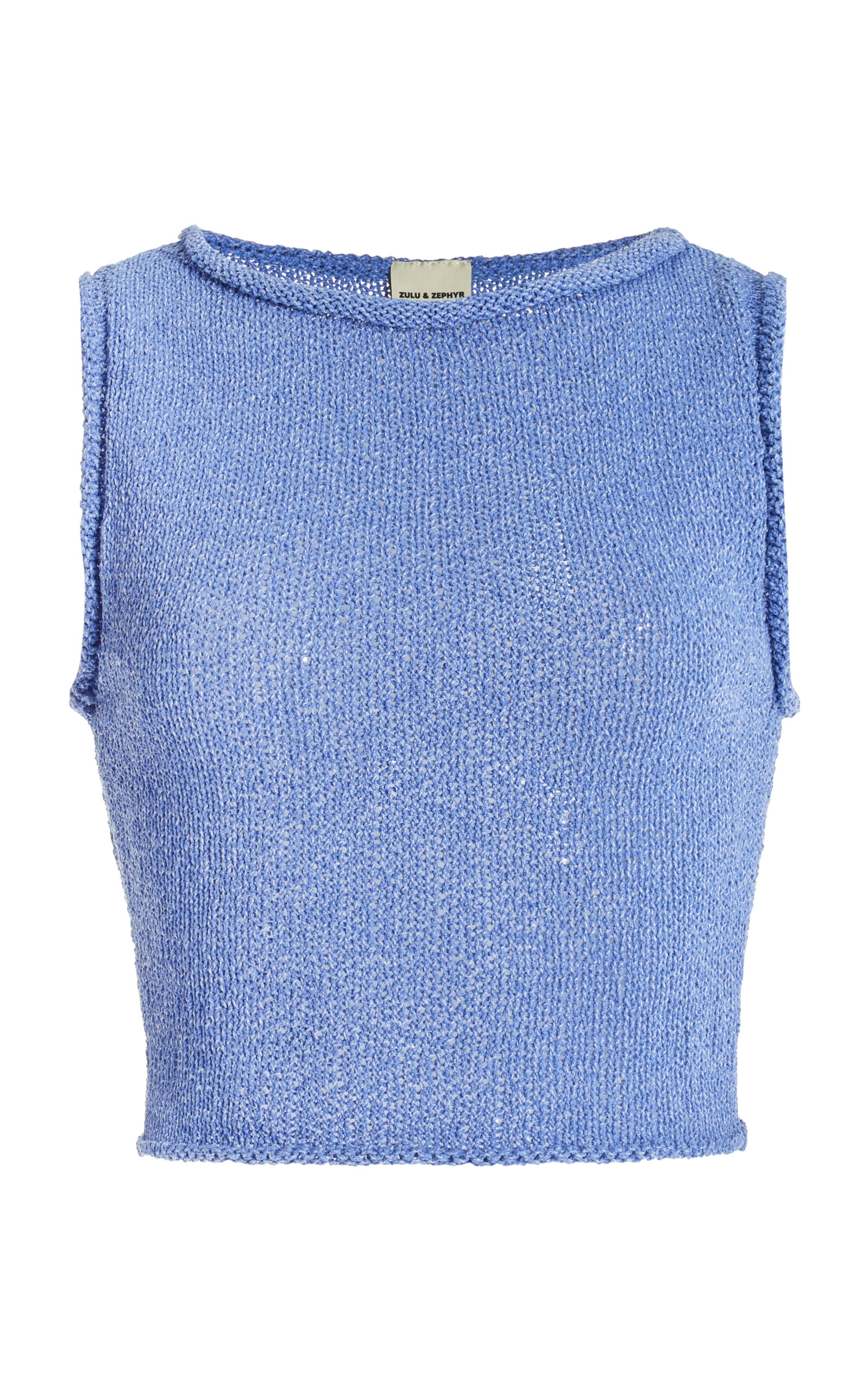 Zulu & Zephyr Knit Cotton-blend Tank Top In Blue