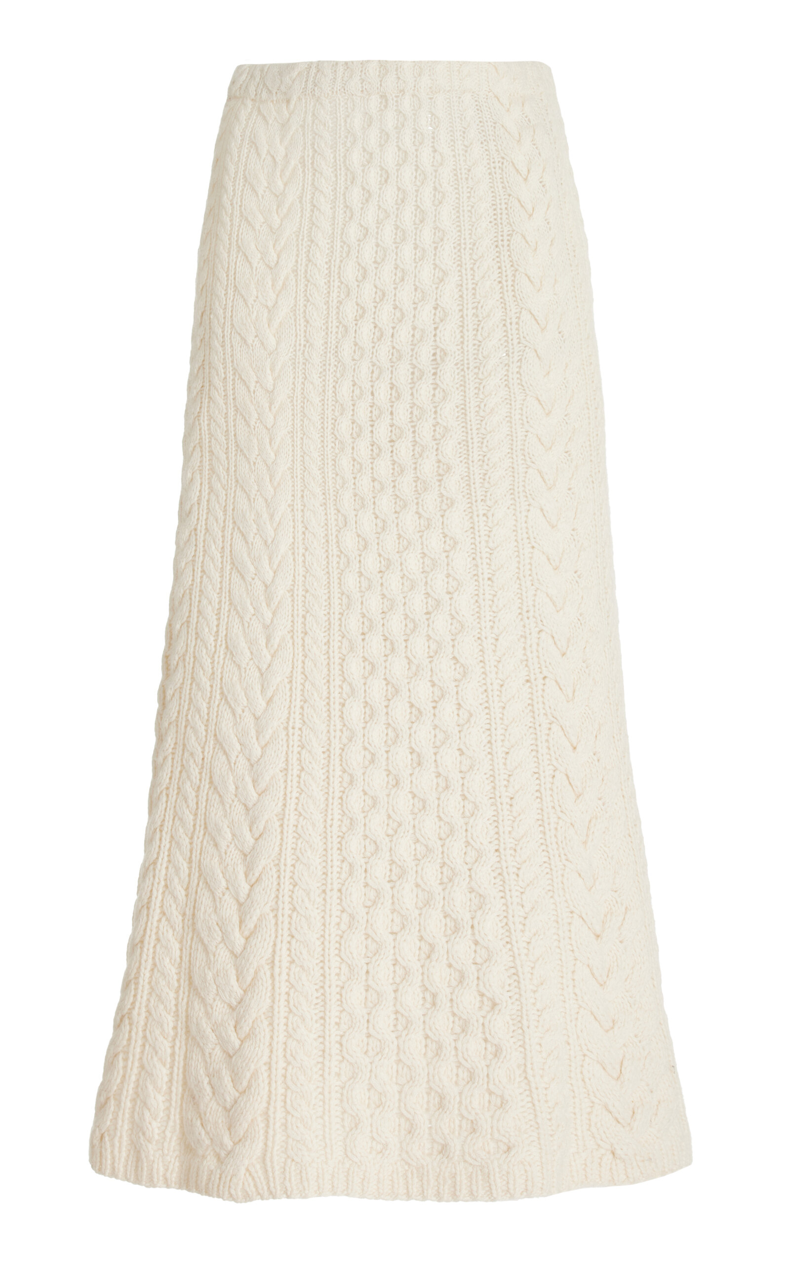 Gabriela Hearst Callum Cashmere Knit Skirt In Ivory