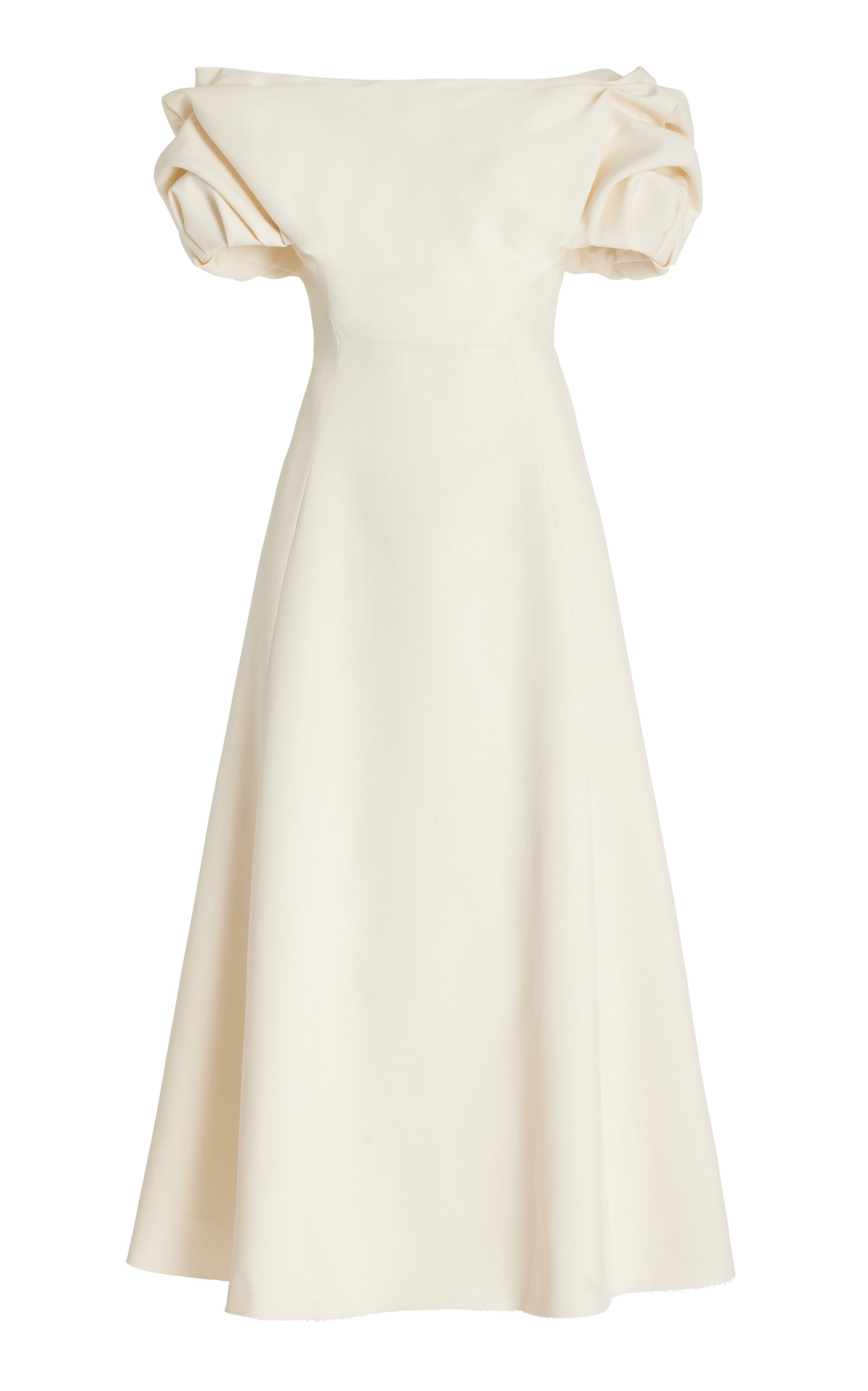 Gabriela Hearst Women's Gwyneth Off-the-shoulder Puff-sleeve Silk-blend Dress In Ivory